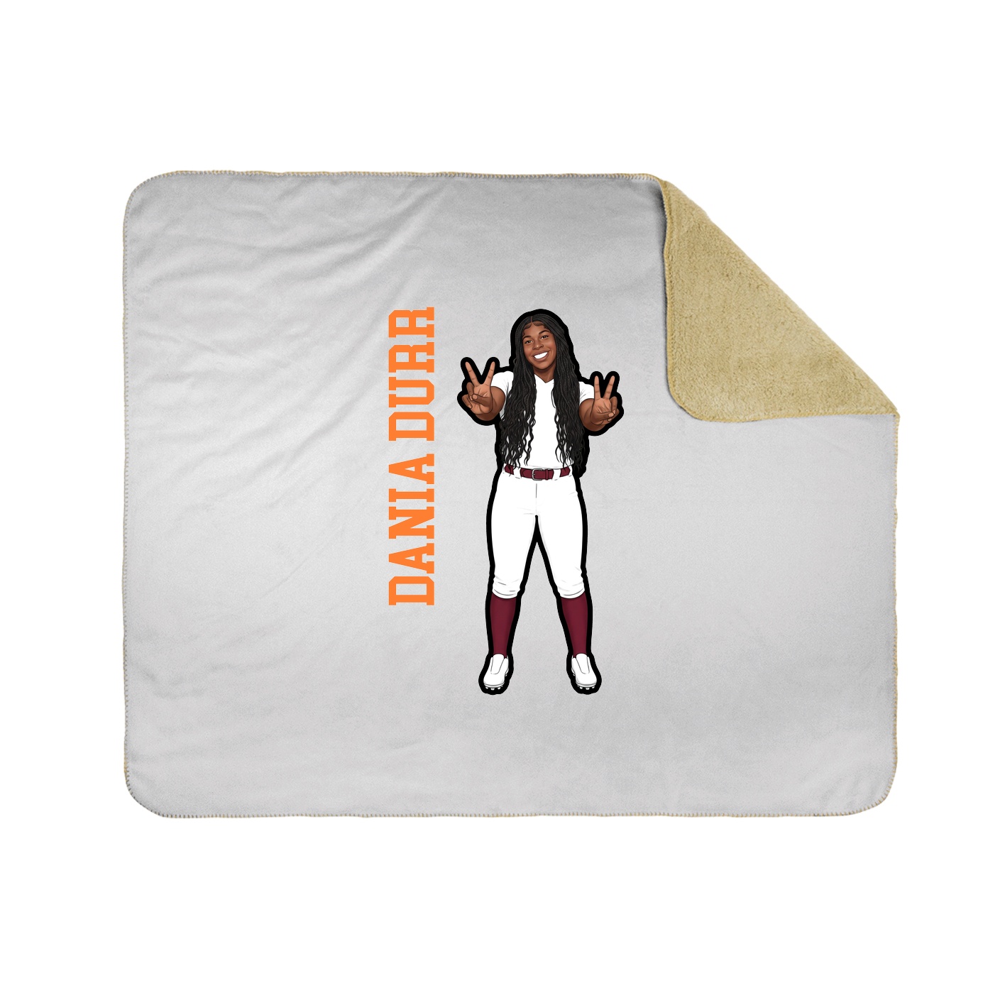 Throw Blanket — Name Vertical in White
