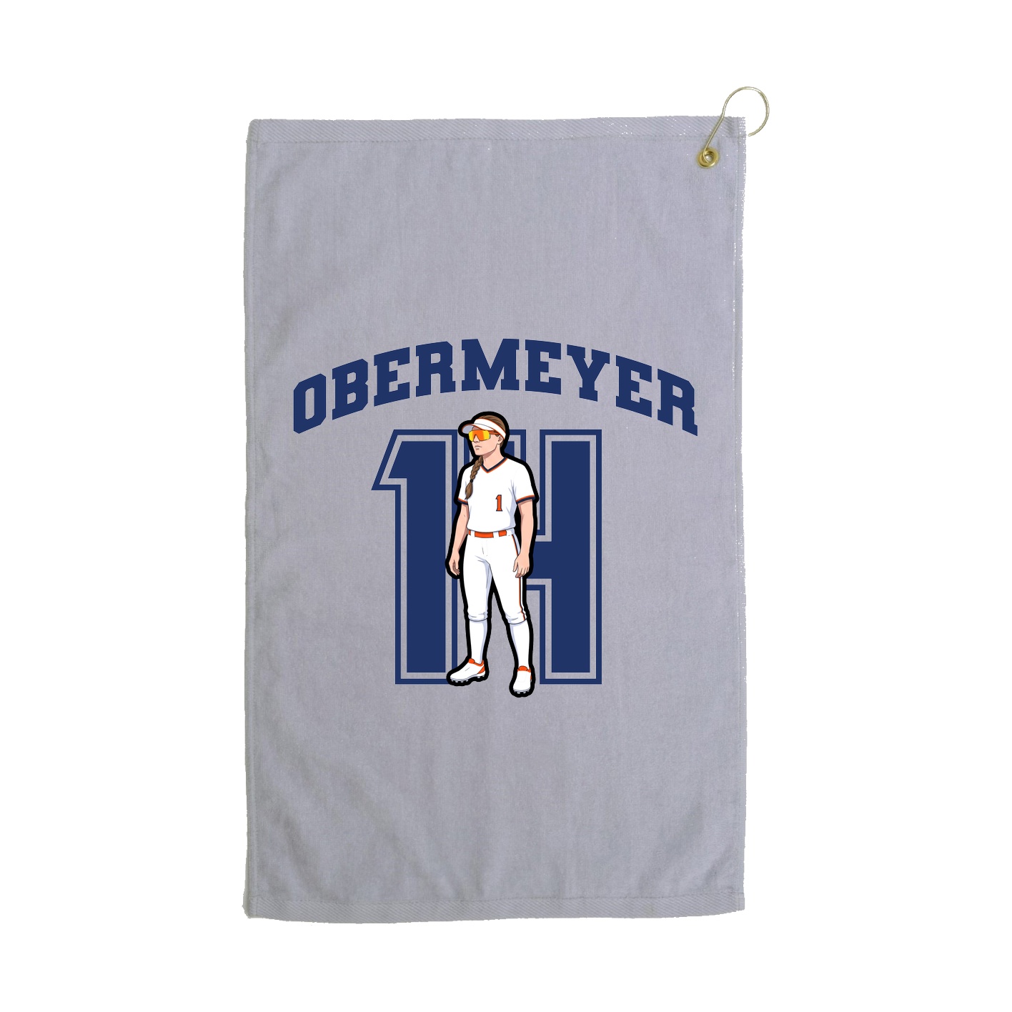 Golf Towel — Number in Grey