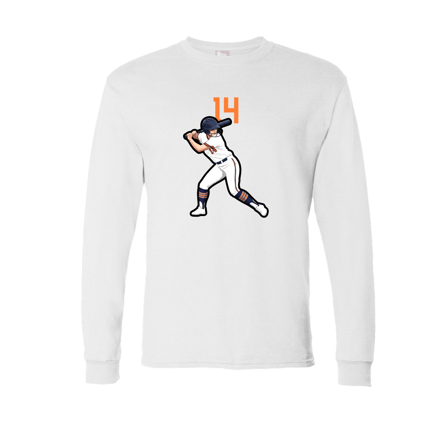Long Sleeve Tee — Number Top in White