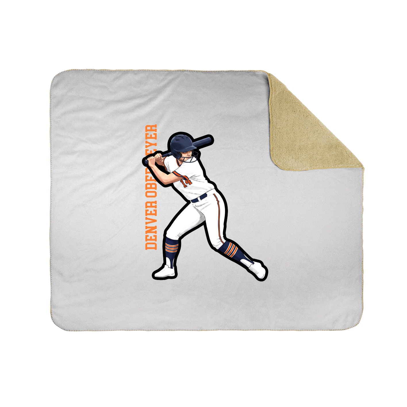 Throw Blanket — Name Vertical in White