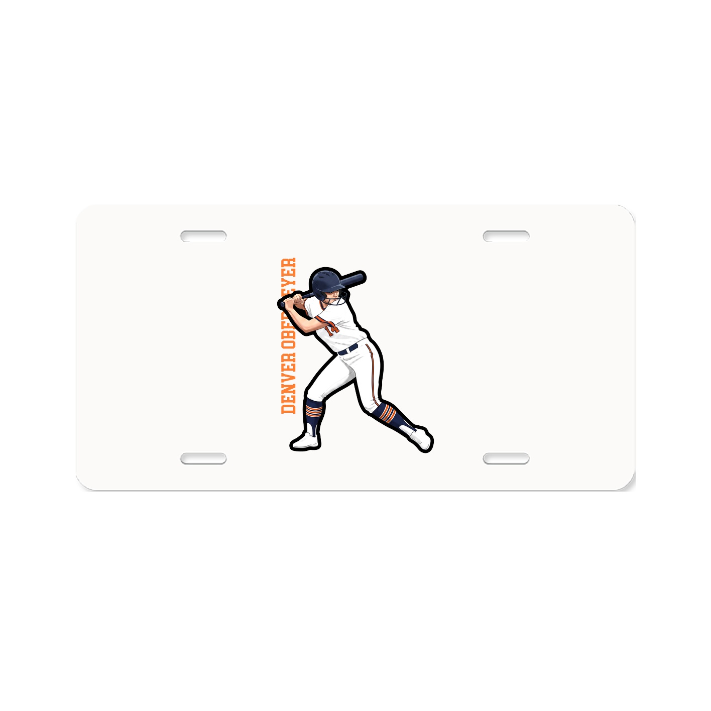 License Plate — Name Vertical in Classic
