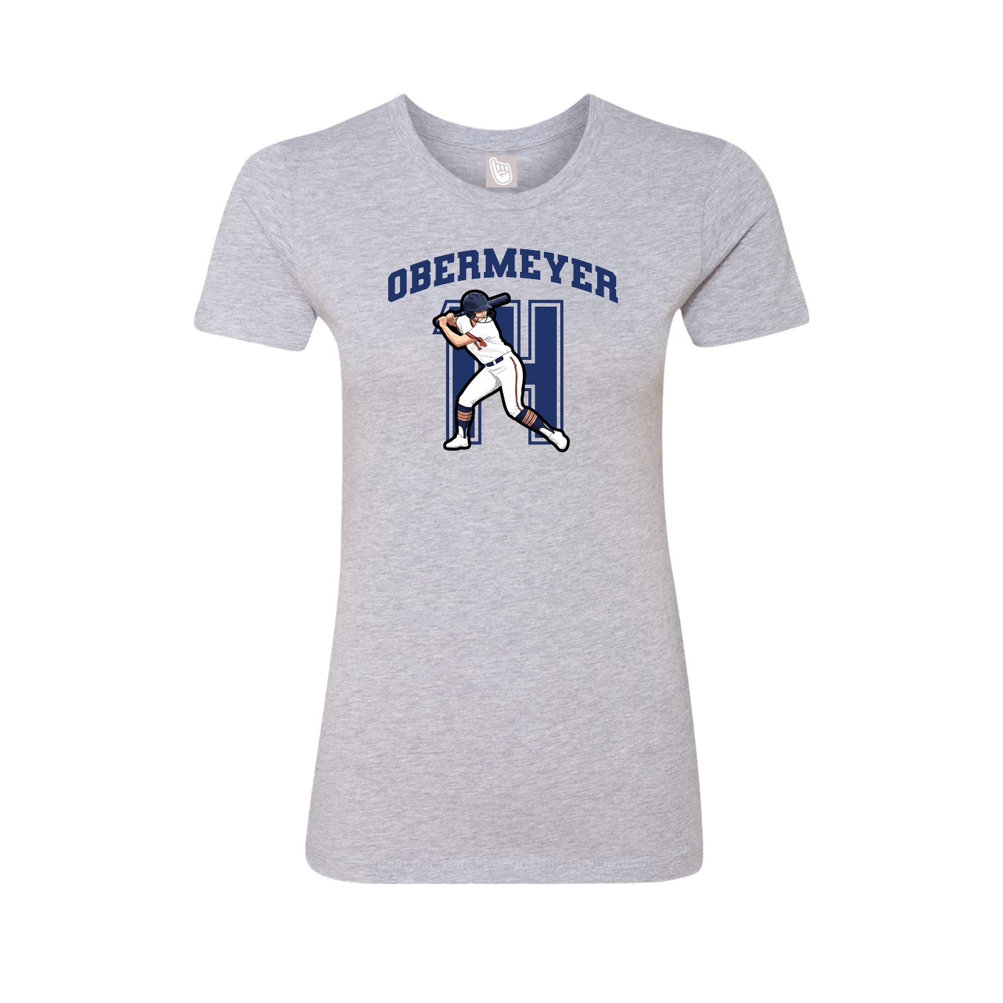 Fitted Women's Tee — Number in Grey