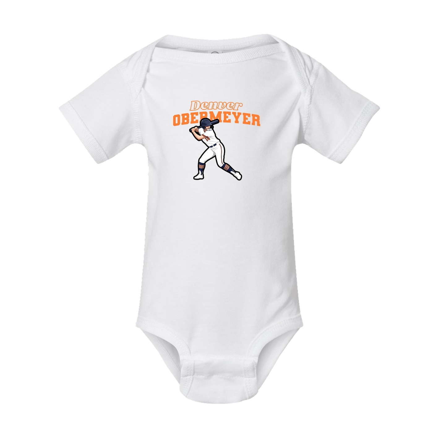 Baby Onesie — Name Arch in White