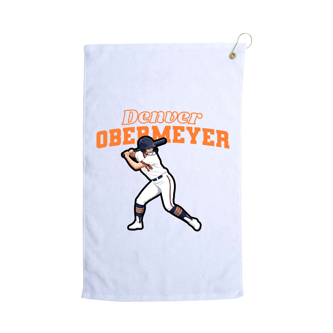 Golf Towel — Name Arch in White