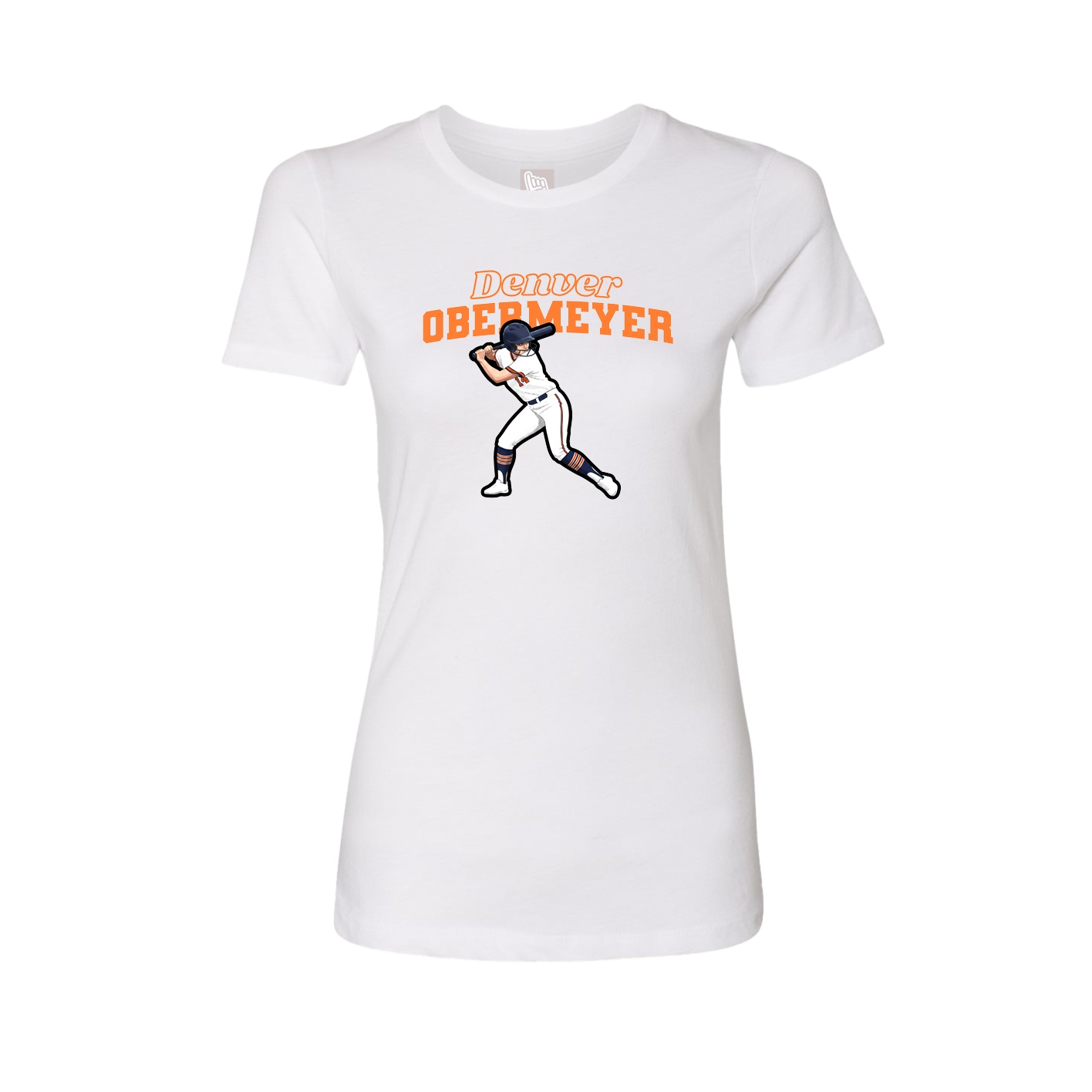 Fitted Women's Tee — Name Arch in White