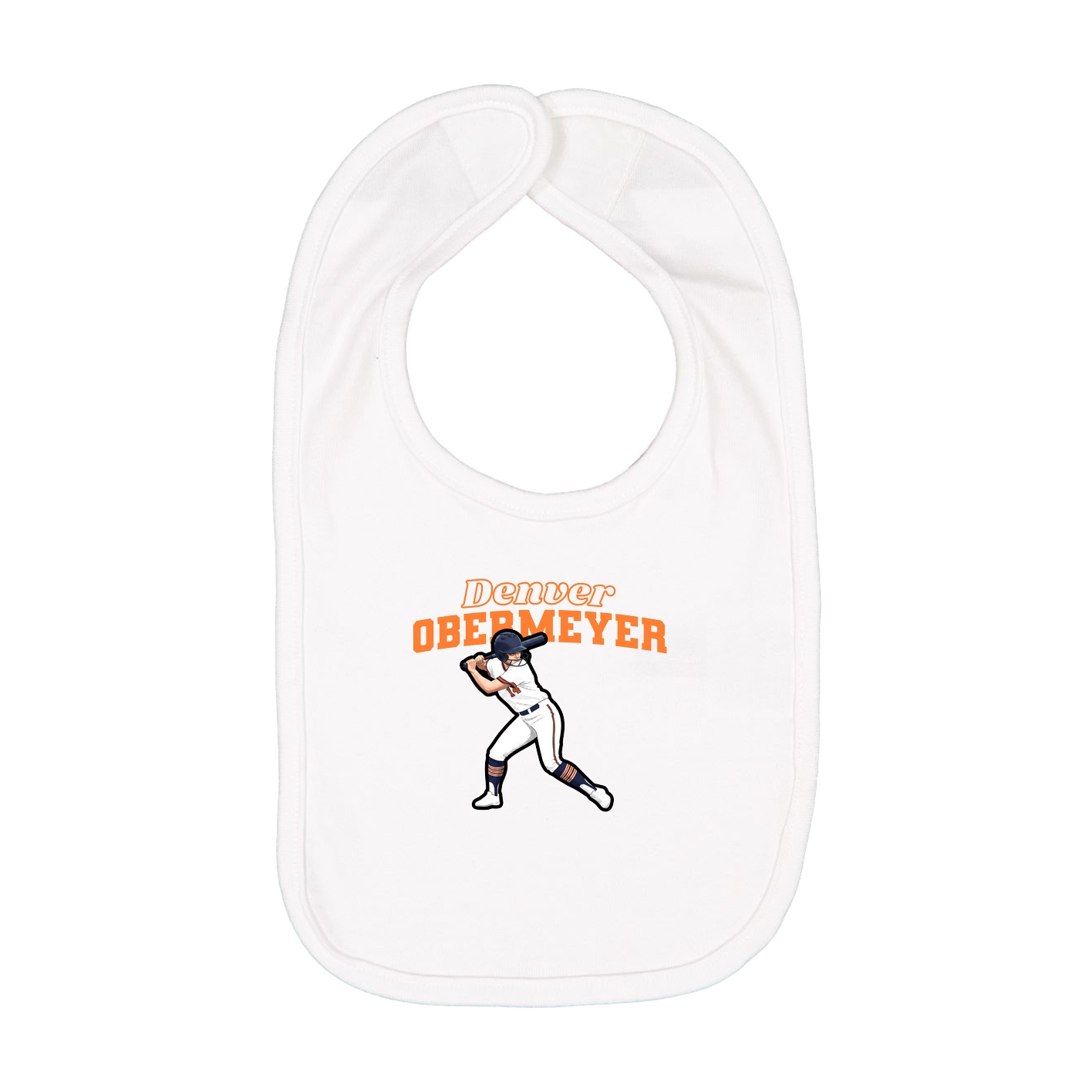 Infant Bib — Name Arch in White