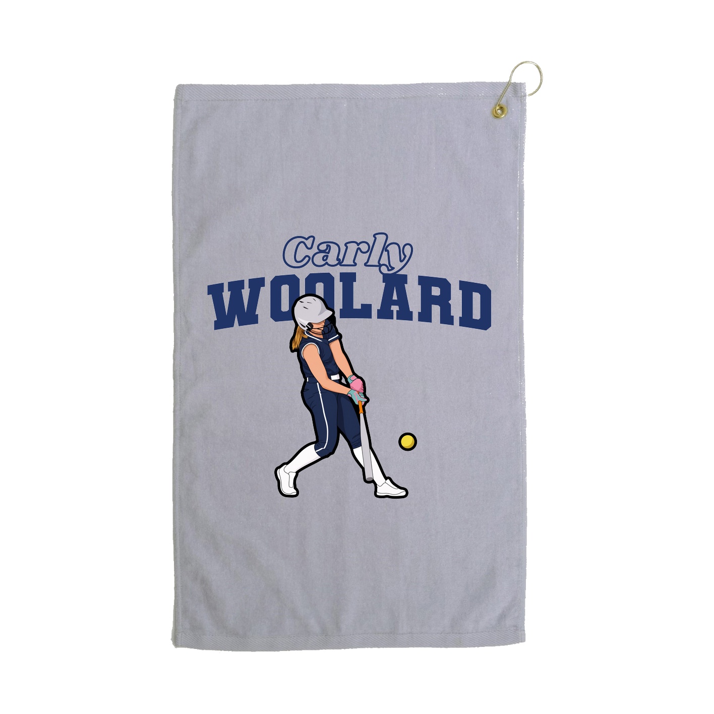 Golf Towel — Name Arch in Grey