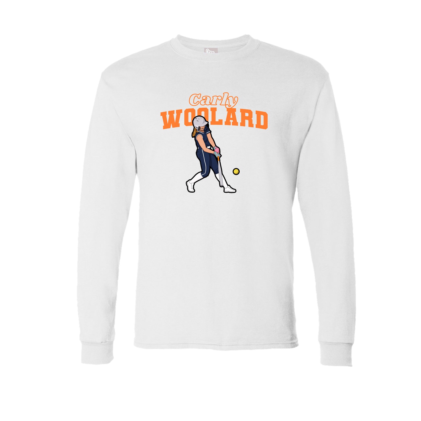 Long Sleeve Tee — Name Arch in White