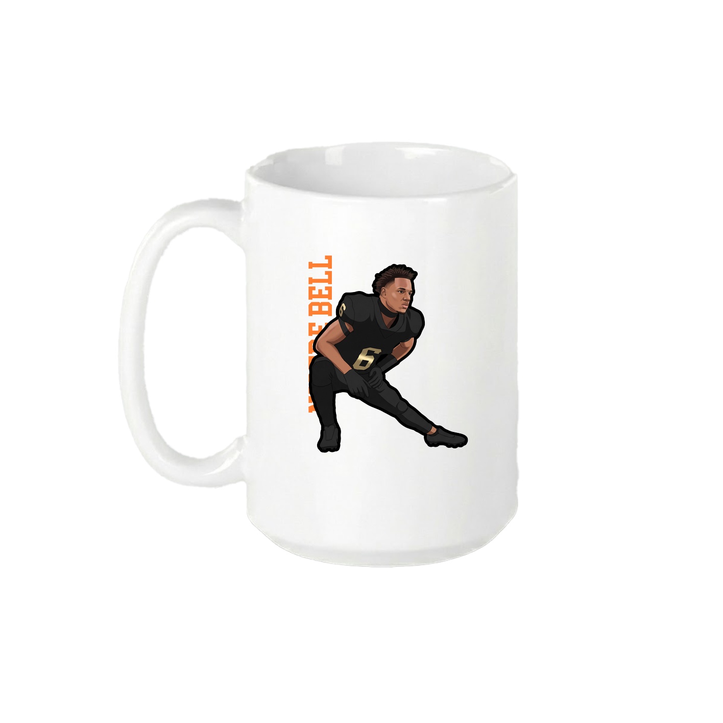 15oz Coffee Mug — Name Vertical in White