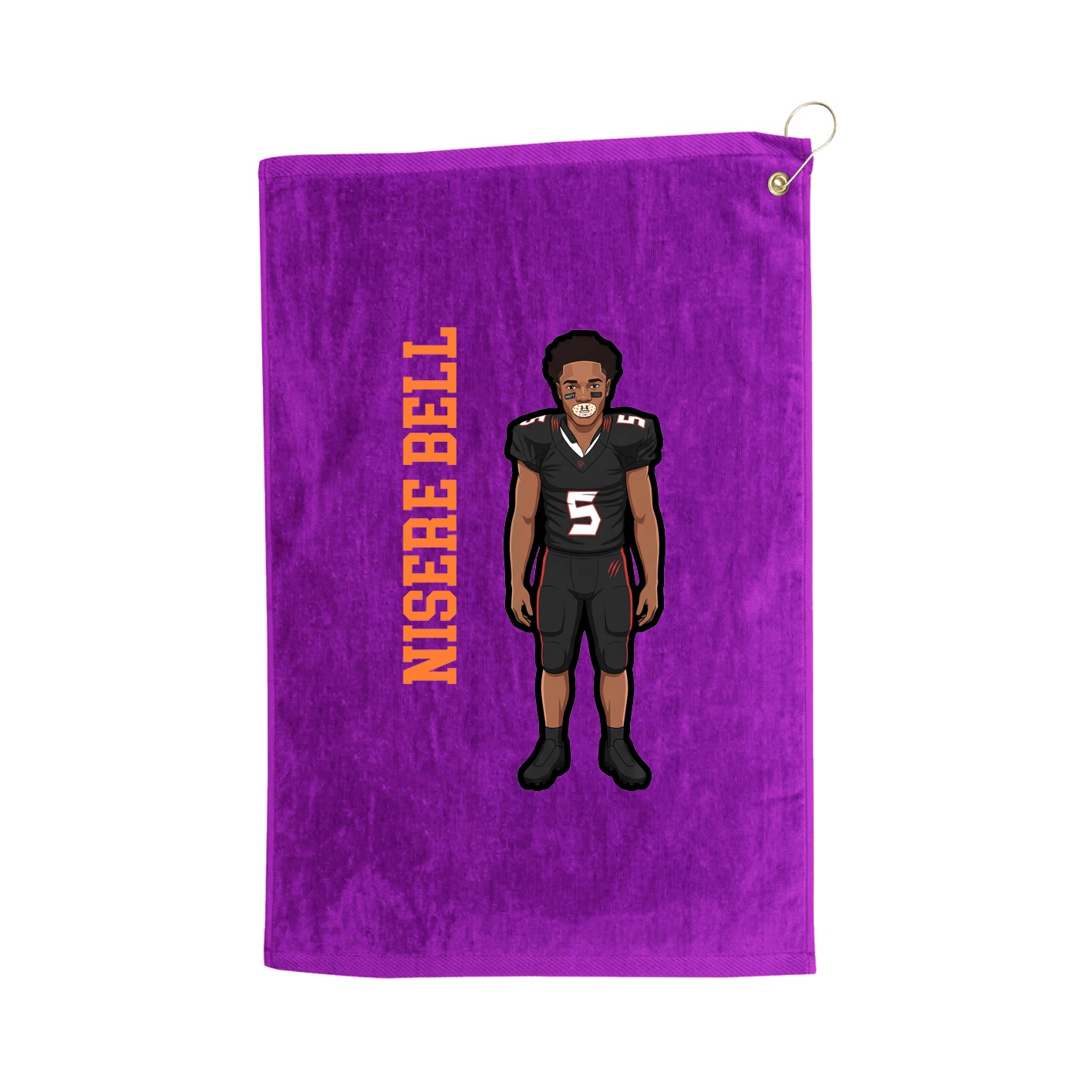 Golf Towel — Name Vertical in Purple