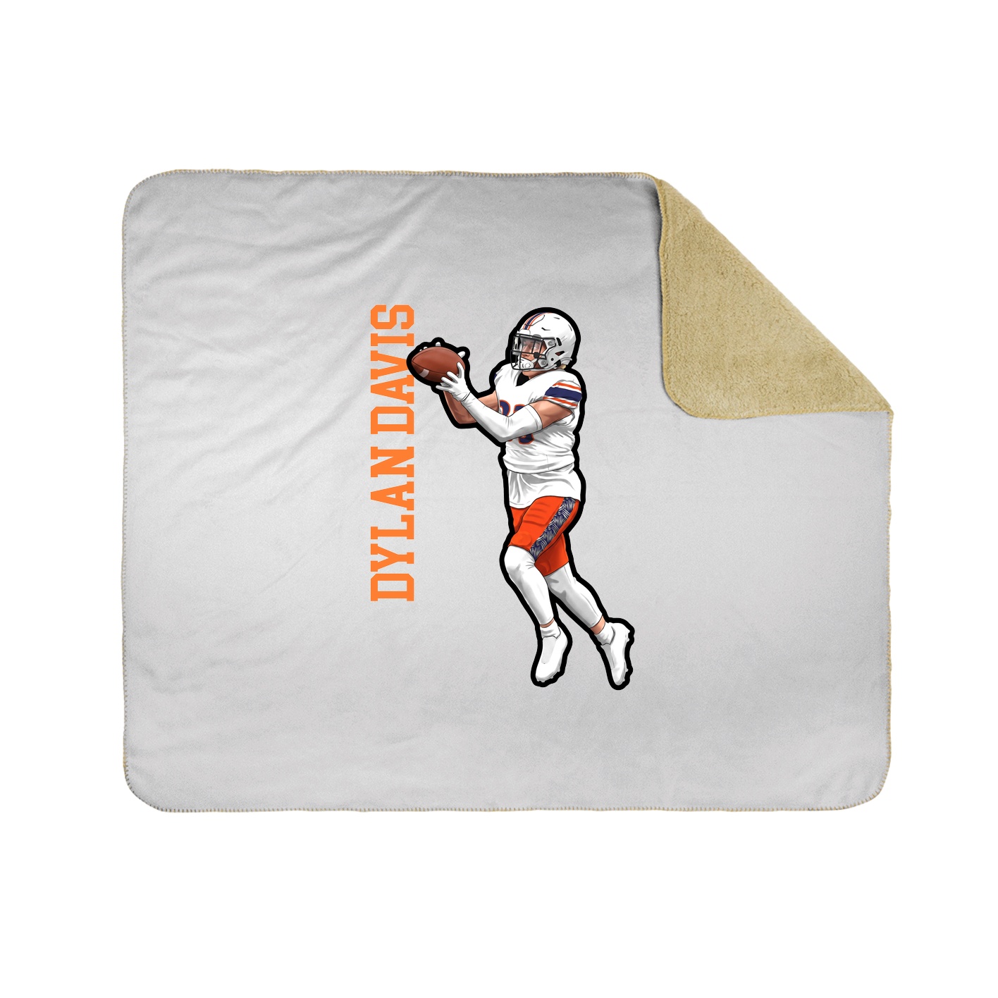 Throw Blanket — Name Vertical in White