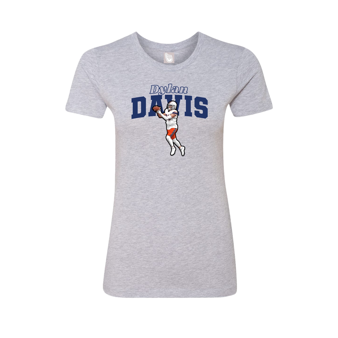 Fitted Women's Tee — Name Arch in Grey