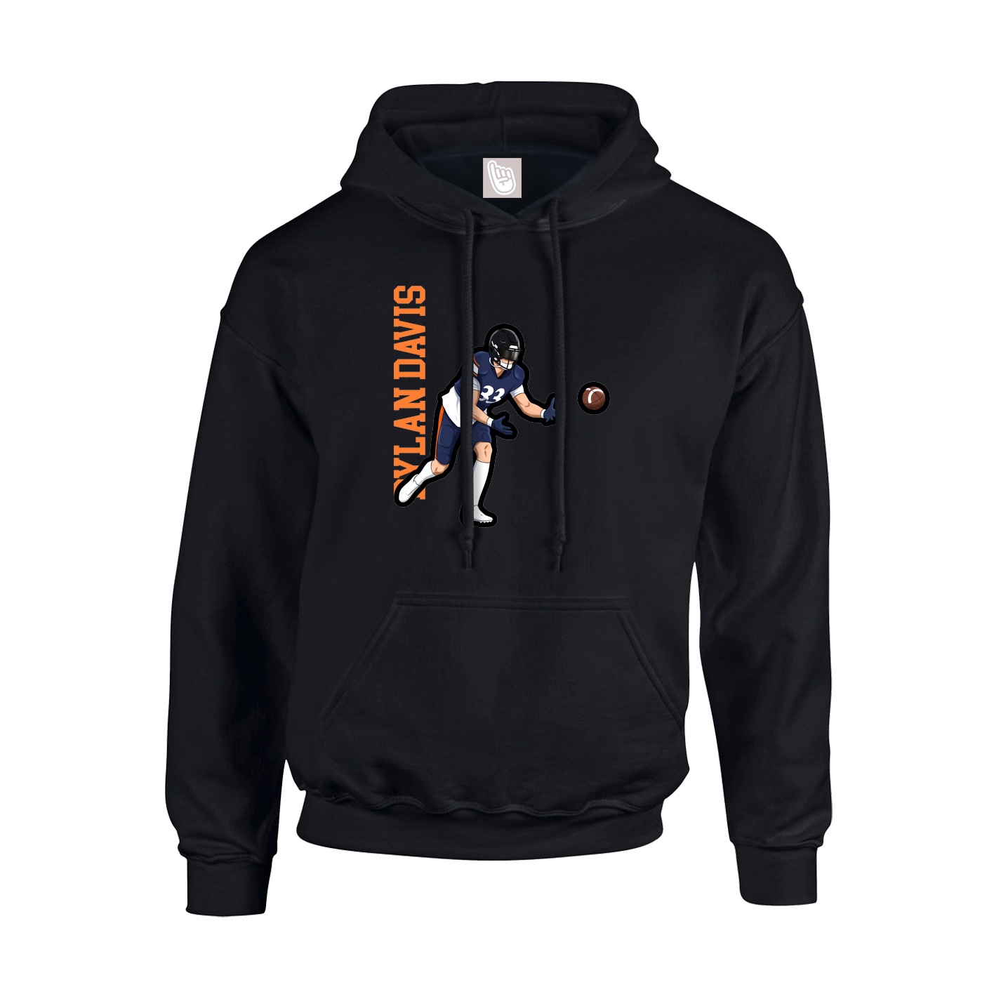 Youth Hoodie — Name Vertical in Black