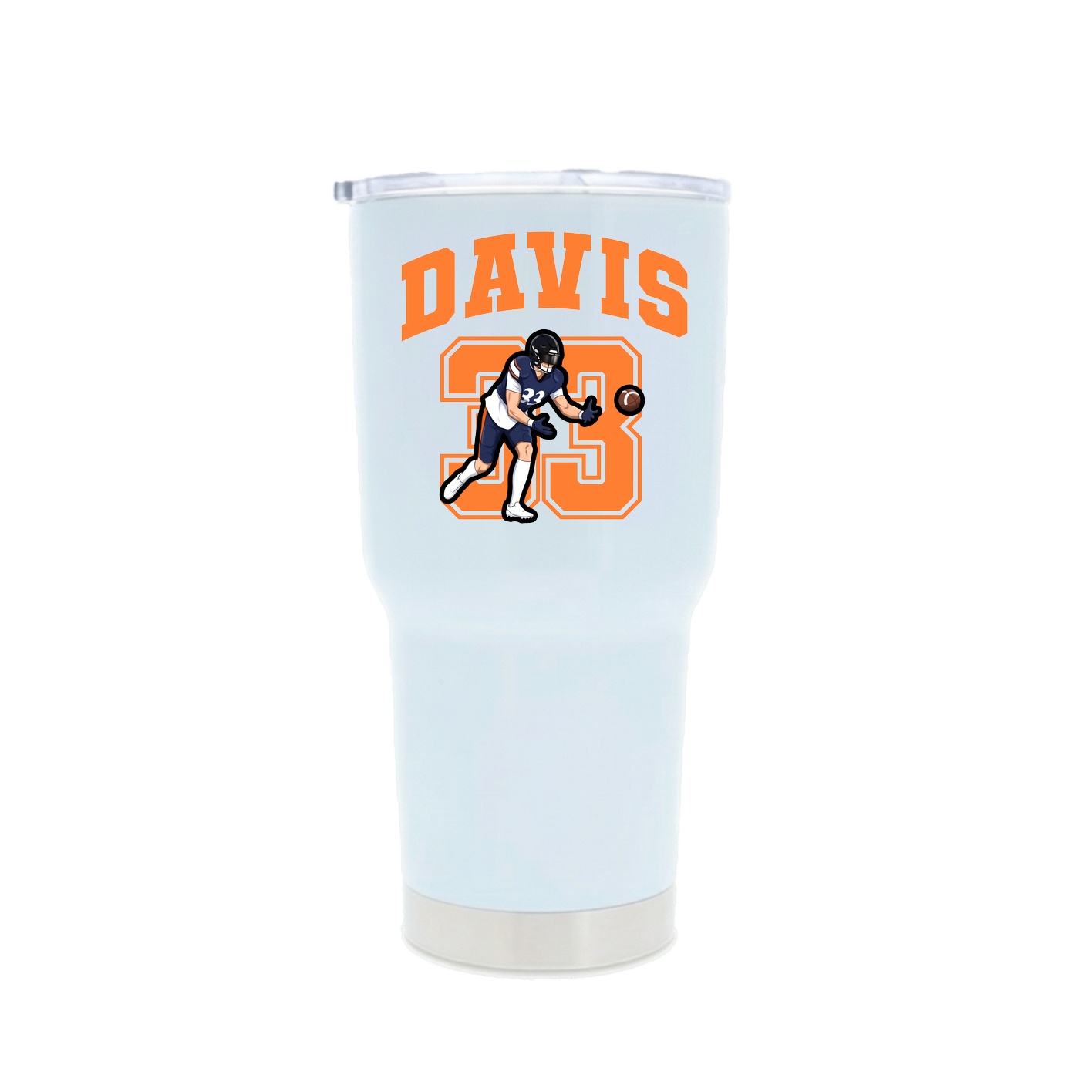 30oz Stainless Steel Tumbler — Number in White