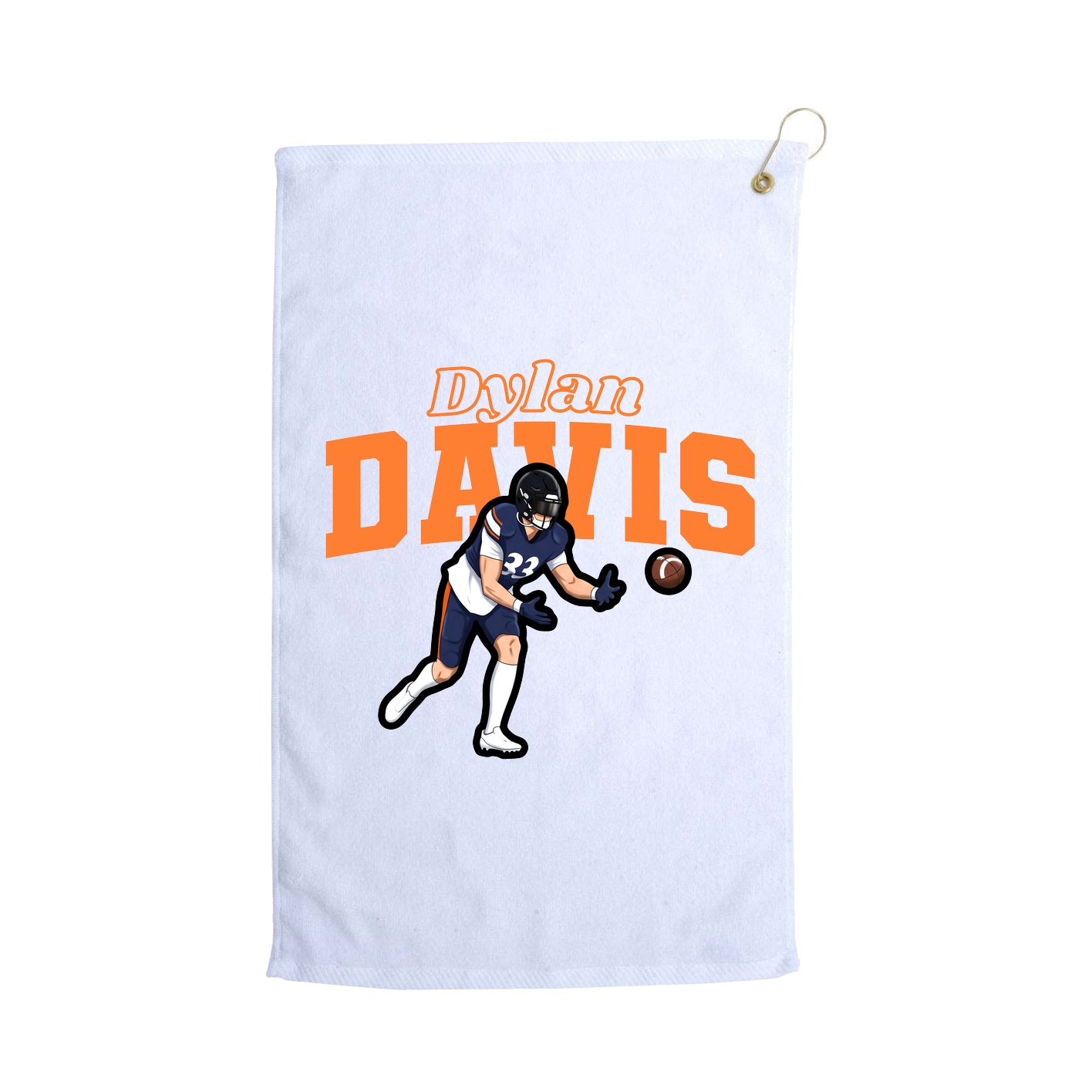 Golf Towel — Name Arch in White