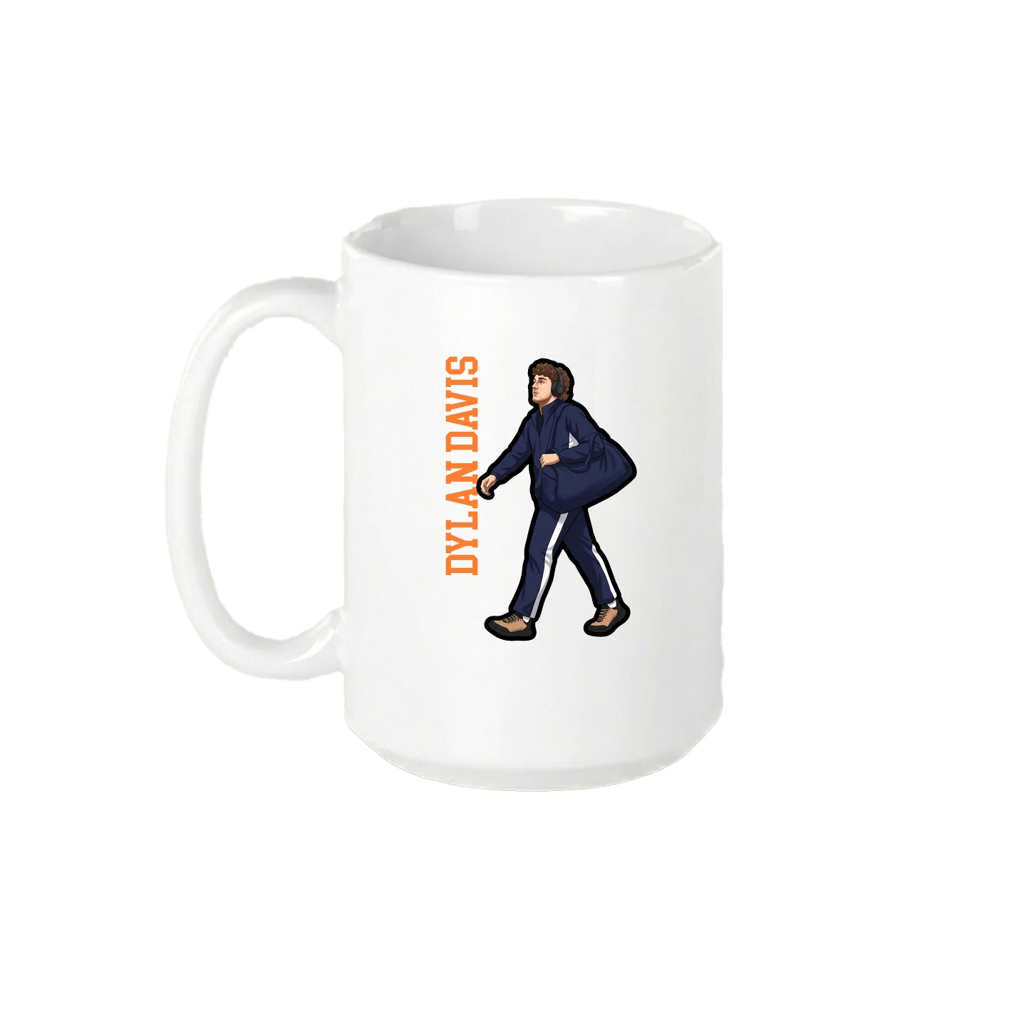 15oz Coffee Mug — Name Vertical in White