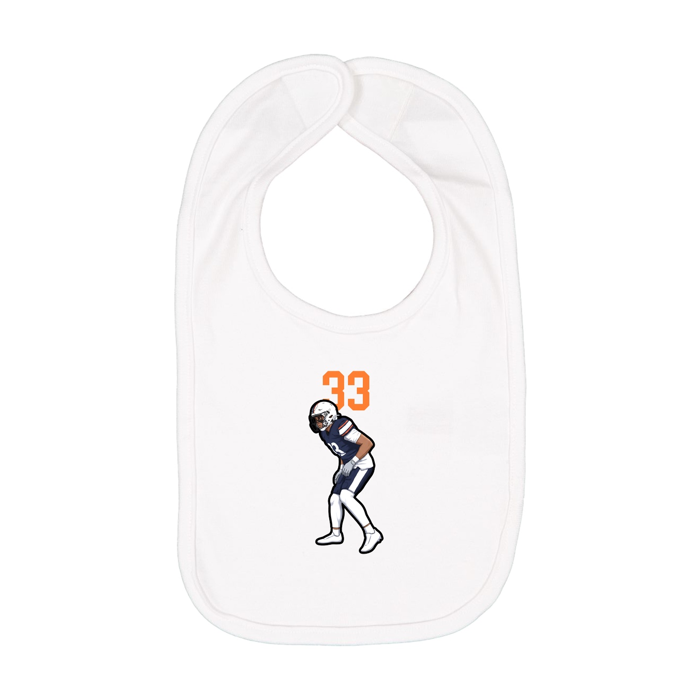 Infant Bib — Number Top in White