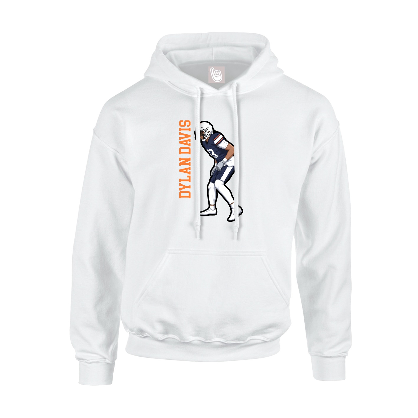 Youth Hoodie — Name Vertical in White