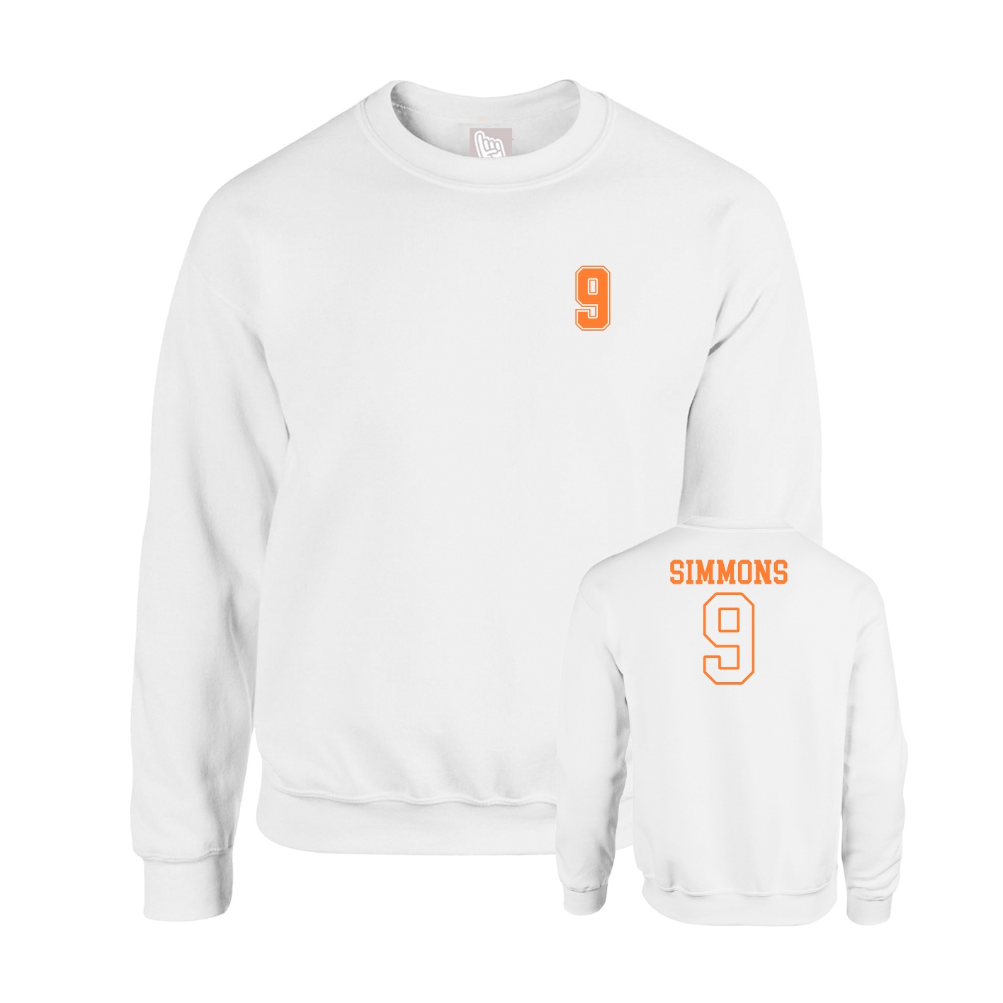 Fleece Crew — Chest Back in White