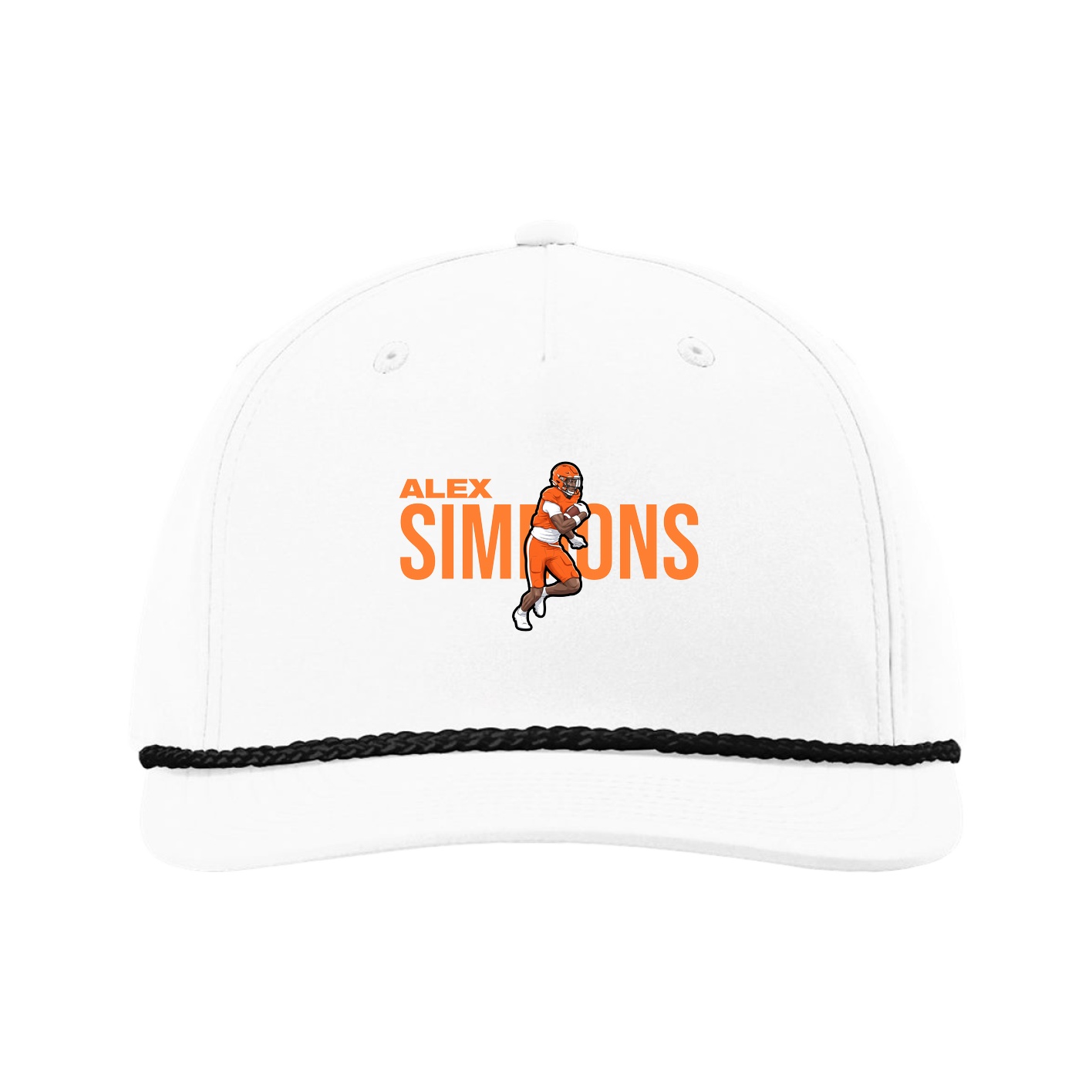 Five-Panel Classic Rope Cap — Player Name in White