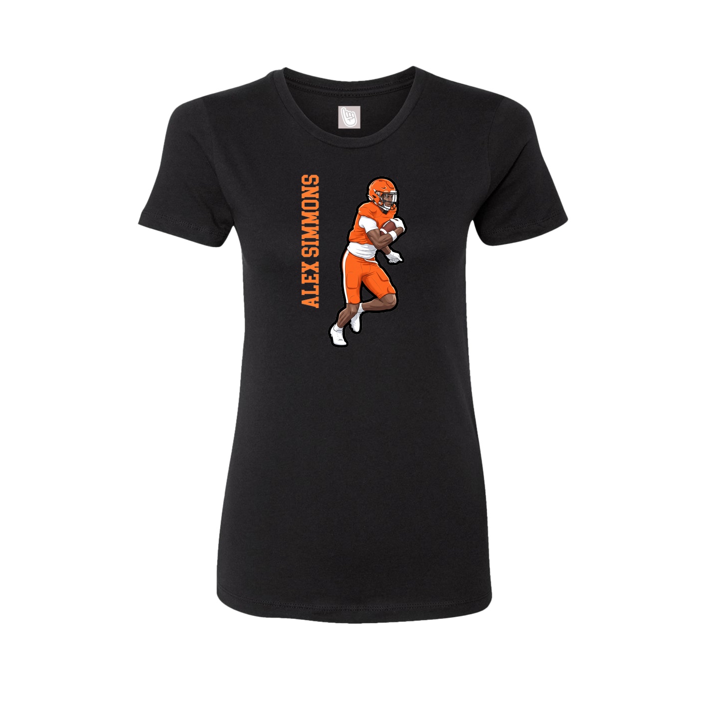 Fitted Women's Tee — Name Vertical in Black