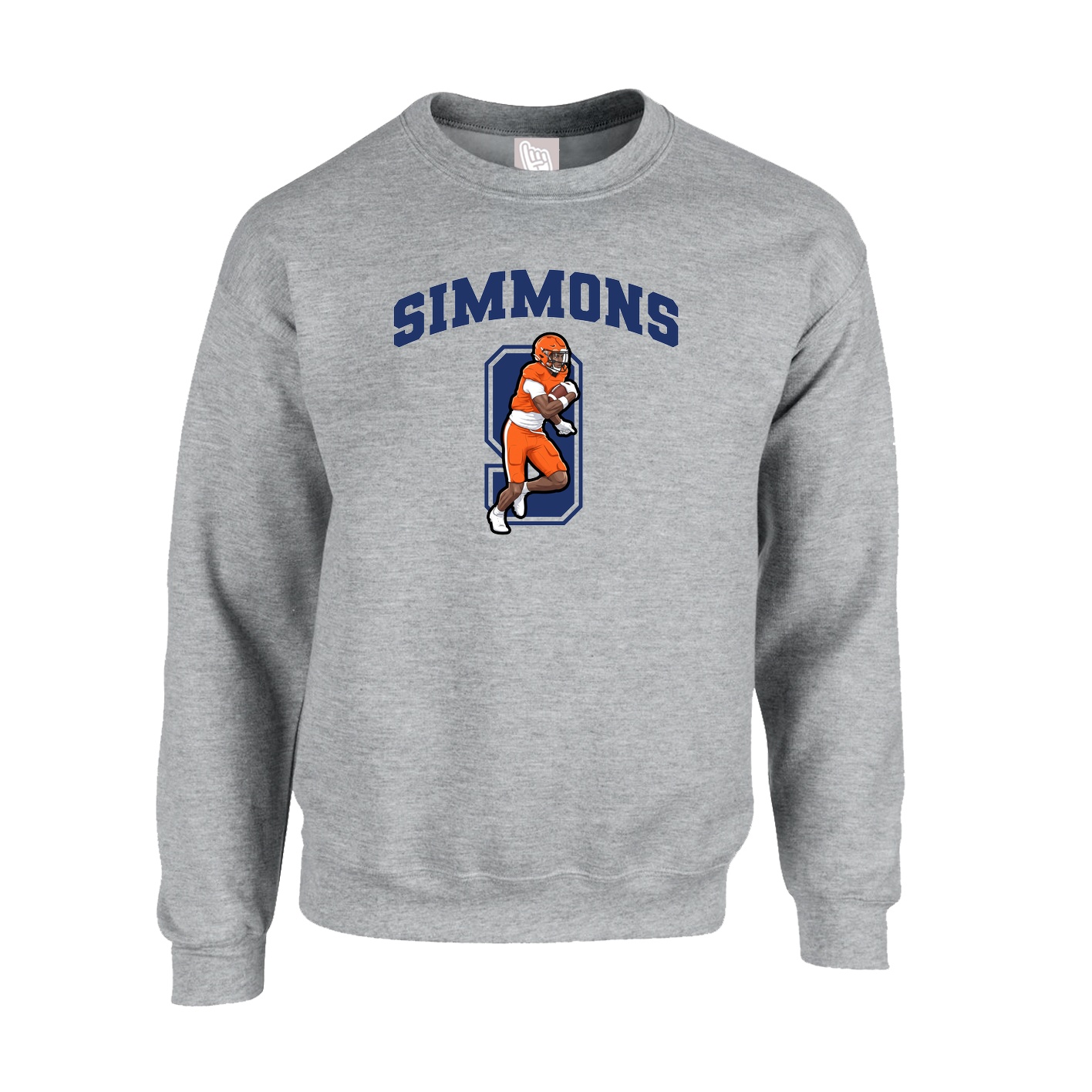 Fleece Crew — Number in Grey
