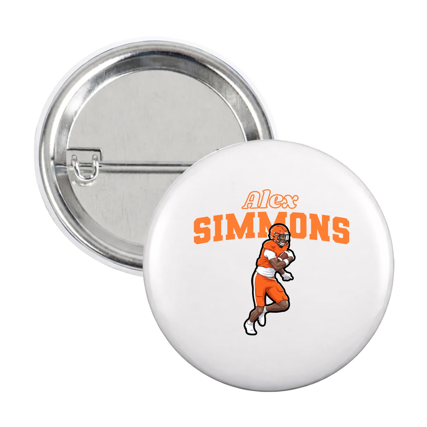 Game Day Button — Name Arch in White