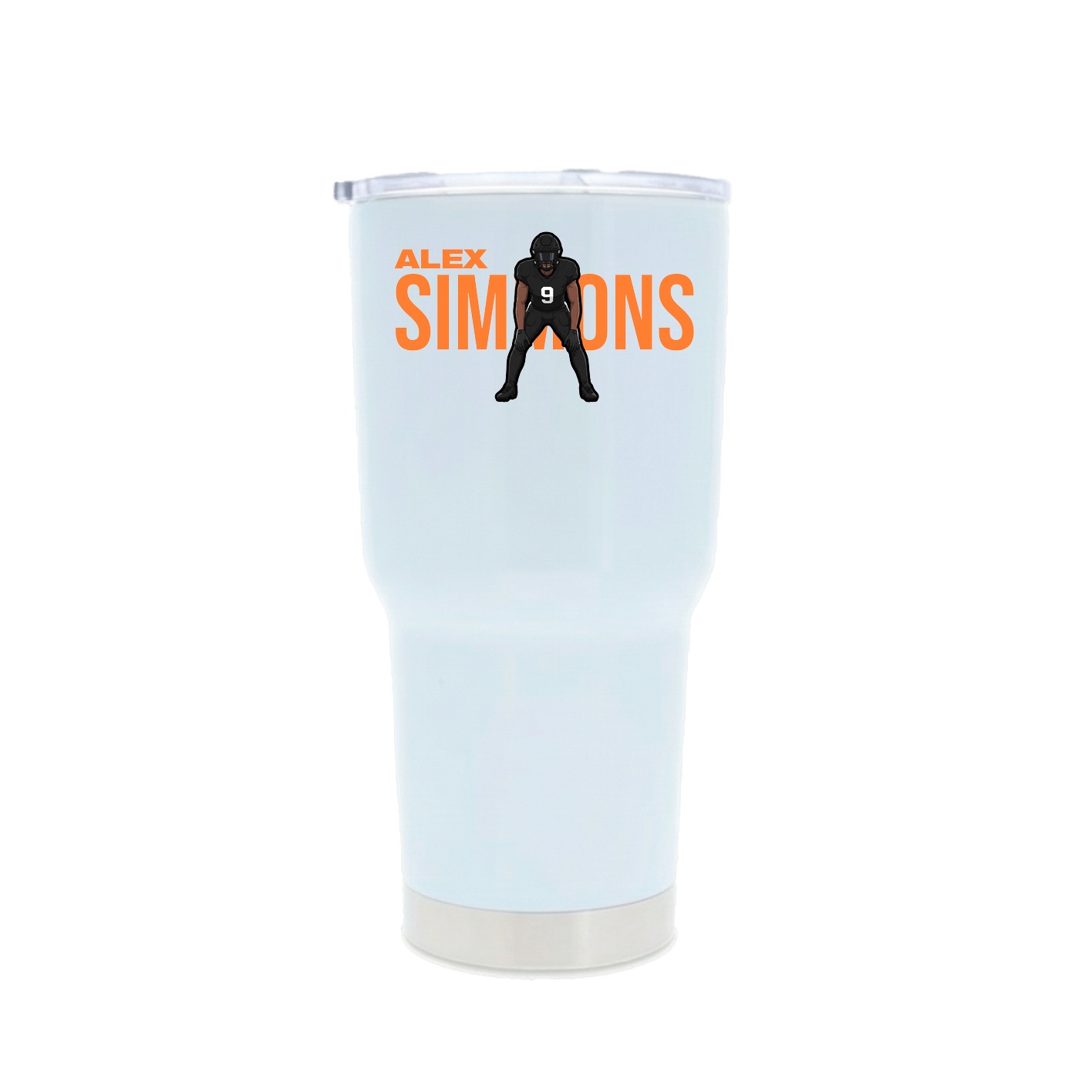 30oz Stainless Steel Tumbler — Player Name in White