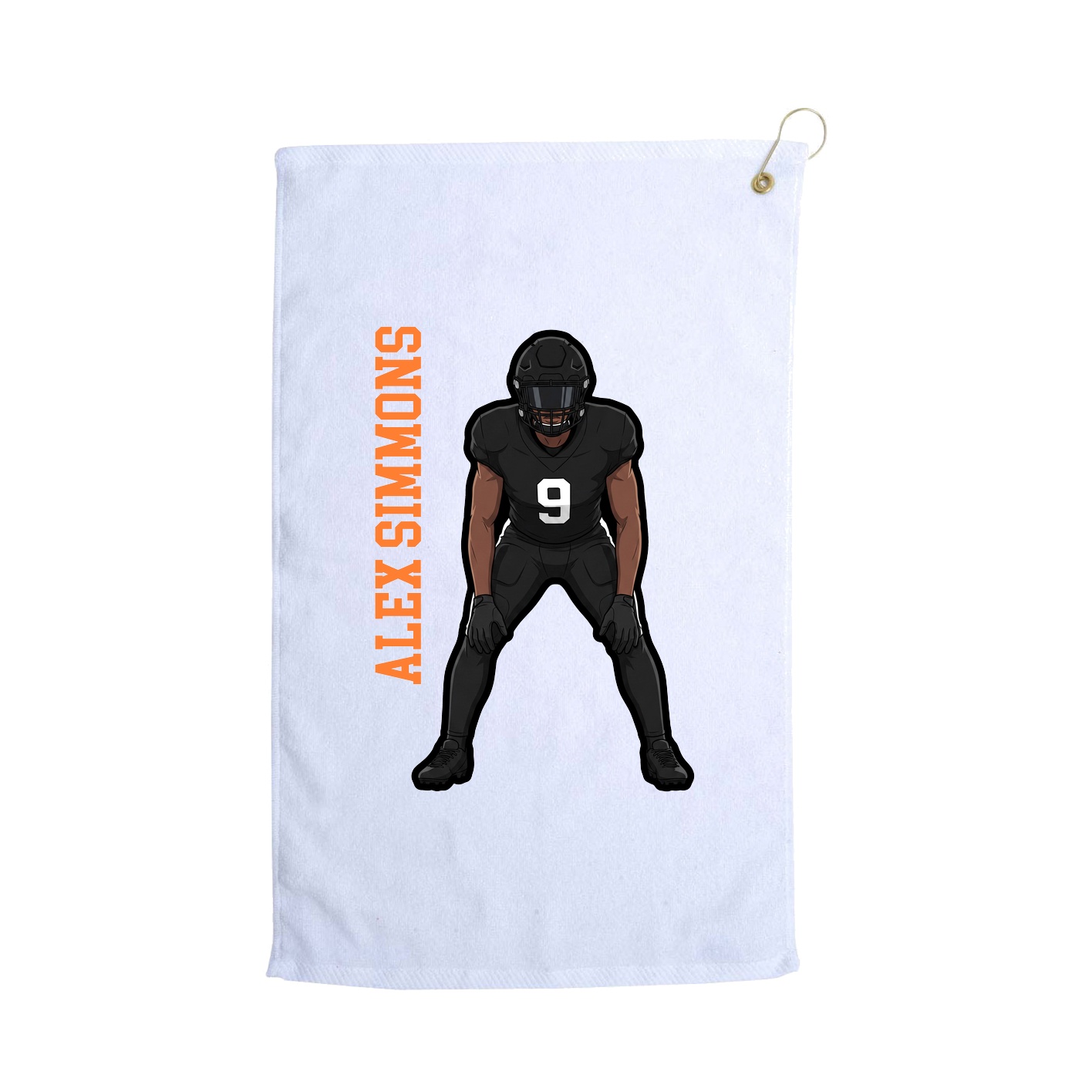 Golf Towel — Name Vertical in White