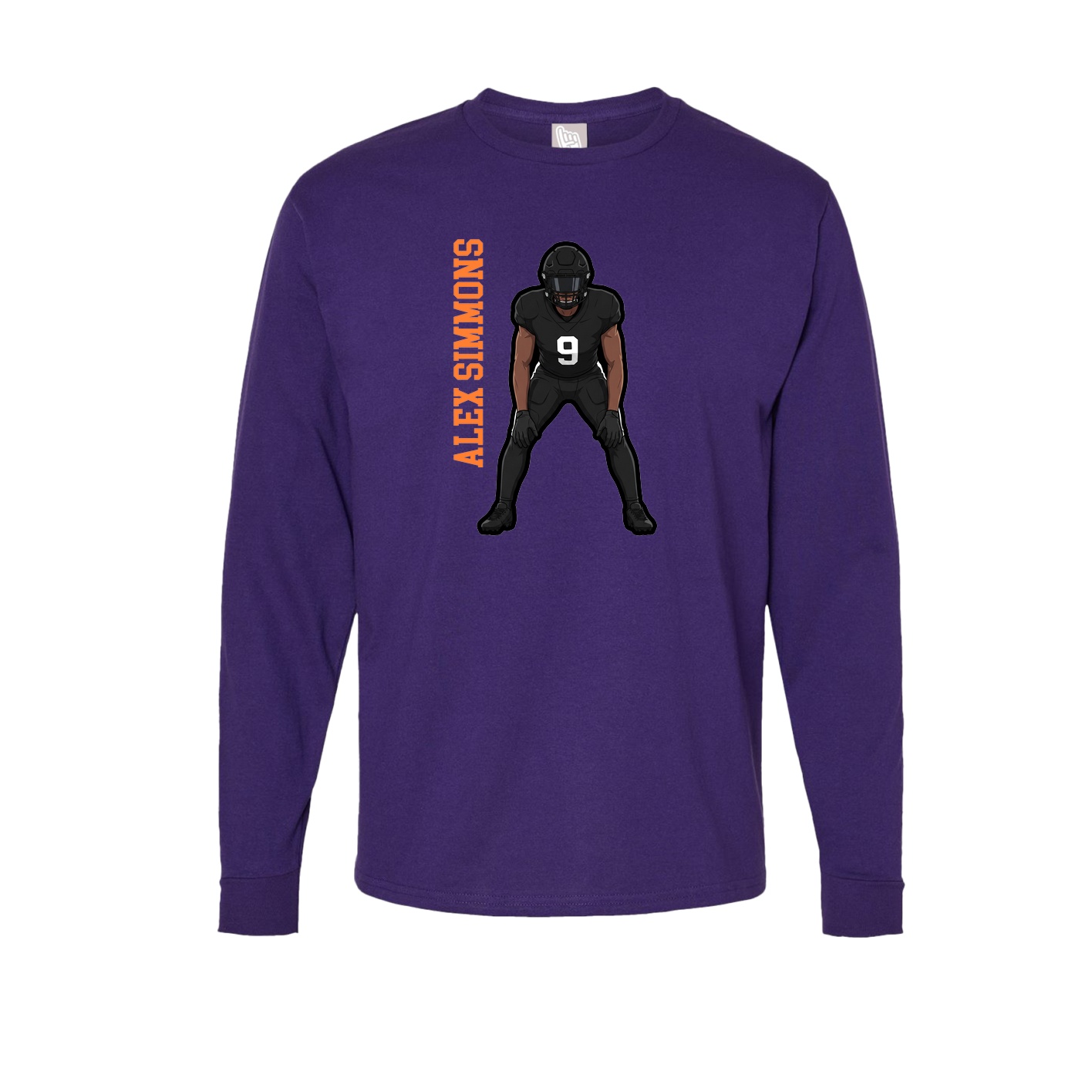 Long Sleeve Tee — Name Vertical in Purple