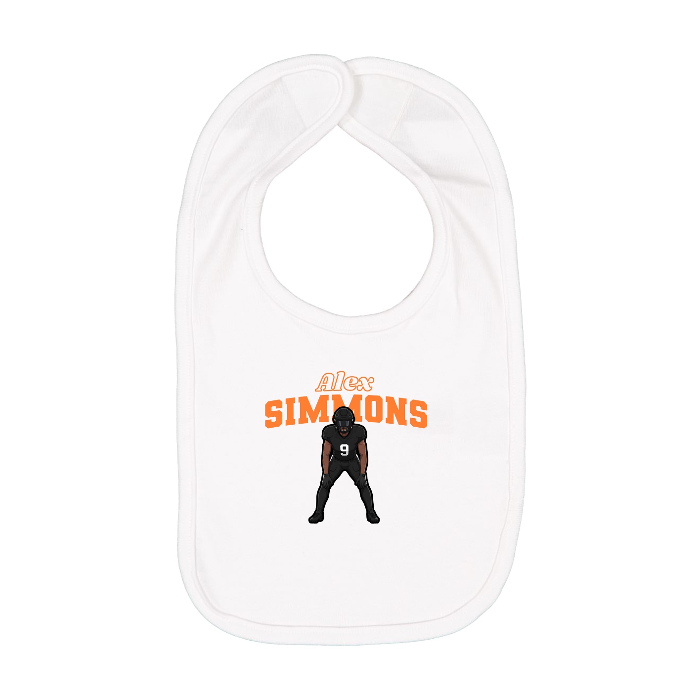 Infant Bib — Name Arch in White