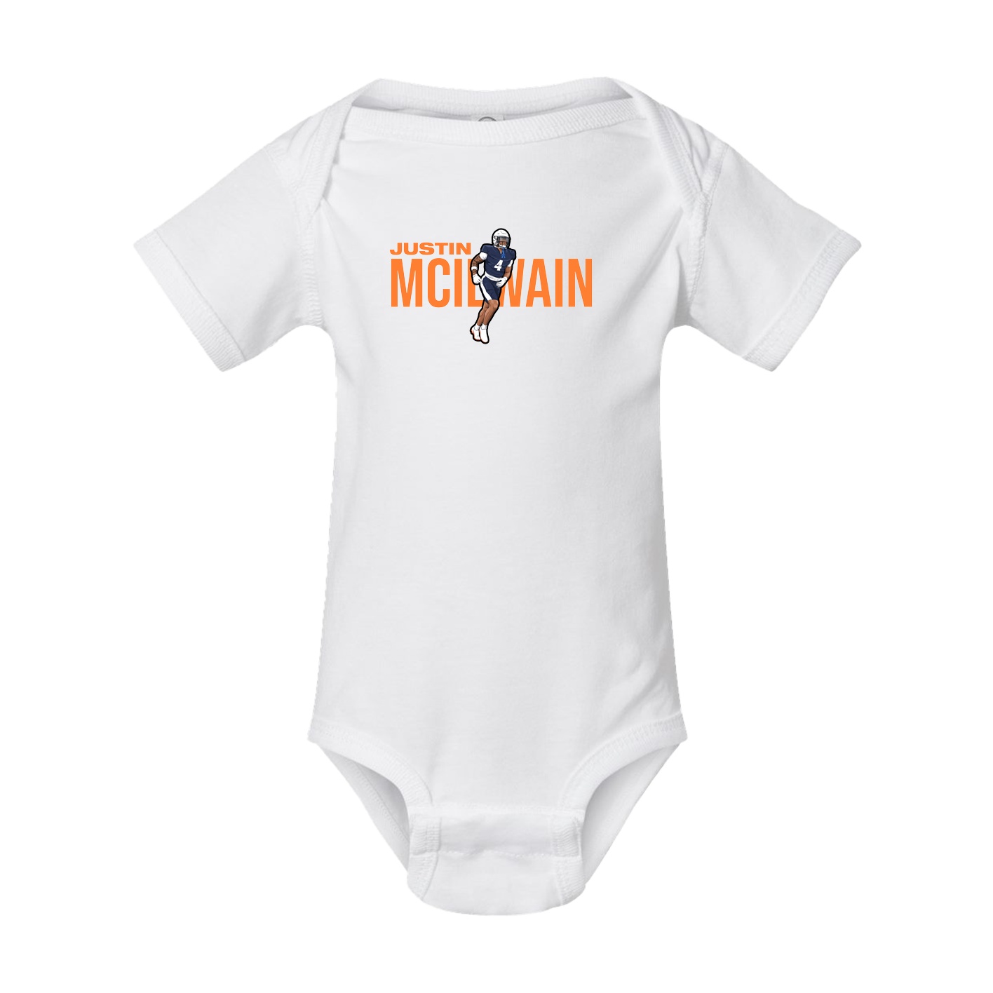 Baby Onesie — Player Name in White