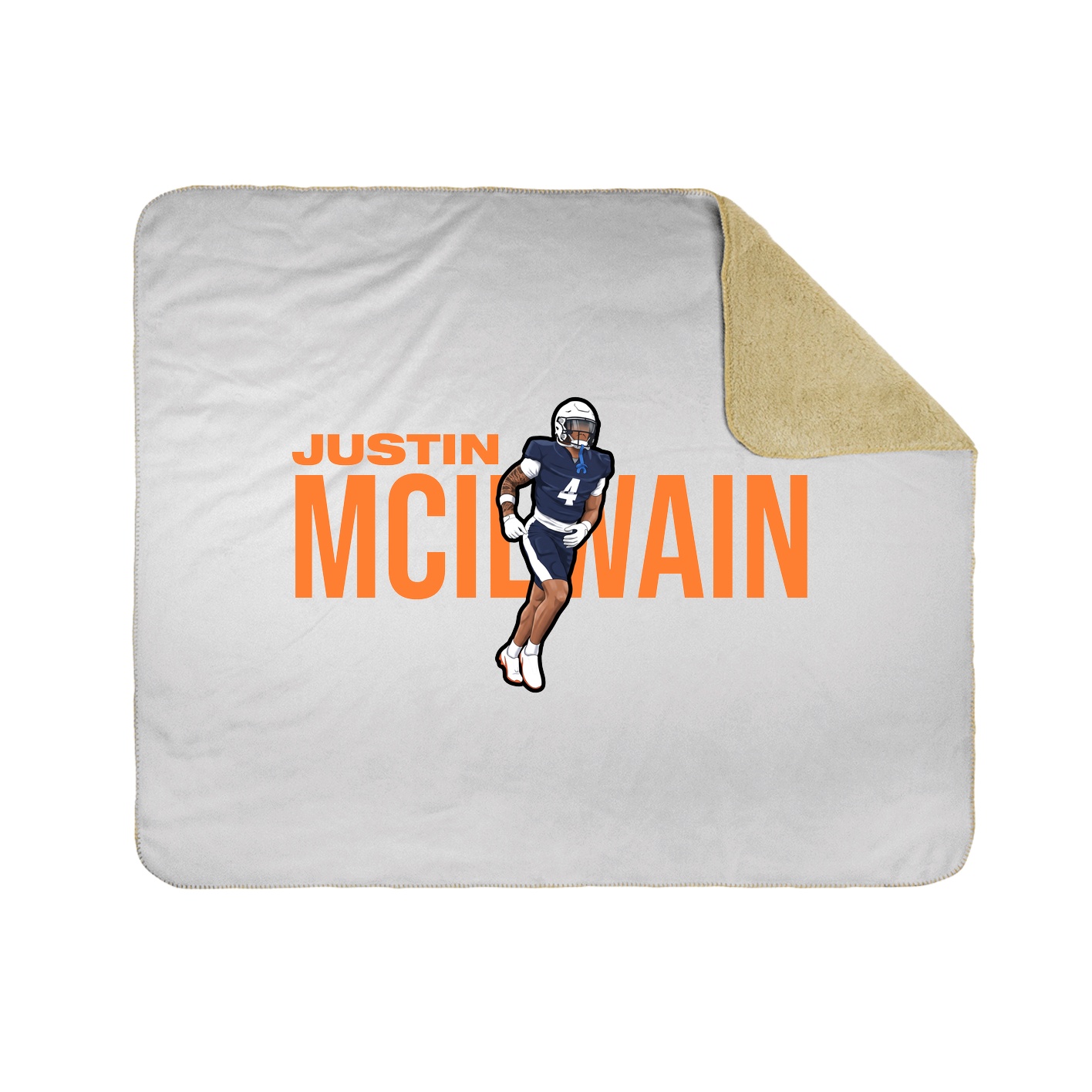 Throw Blanket — Player Name in White