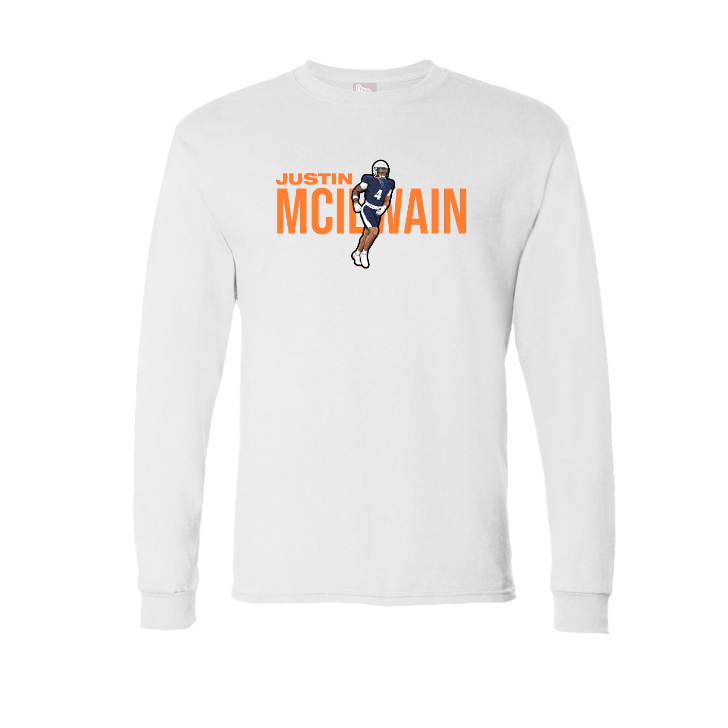 Long Sleeve Tee — Player Name in White