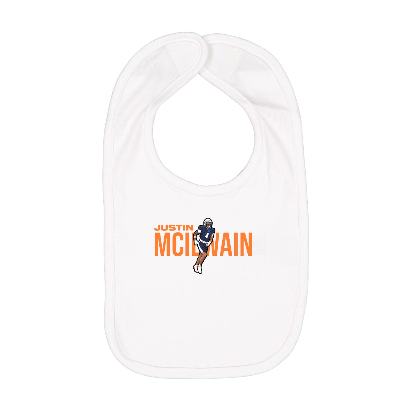 Infant Bib — Player Name in White