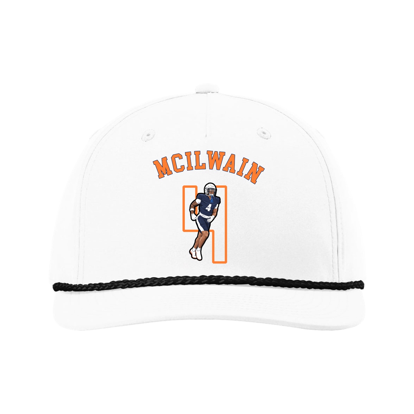 Five-Panel Classic Rope Cap — Shirsey Arch in White