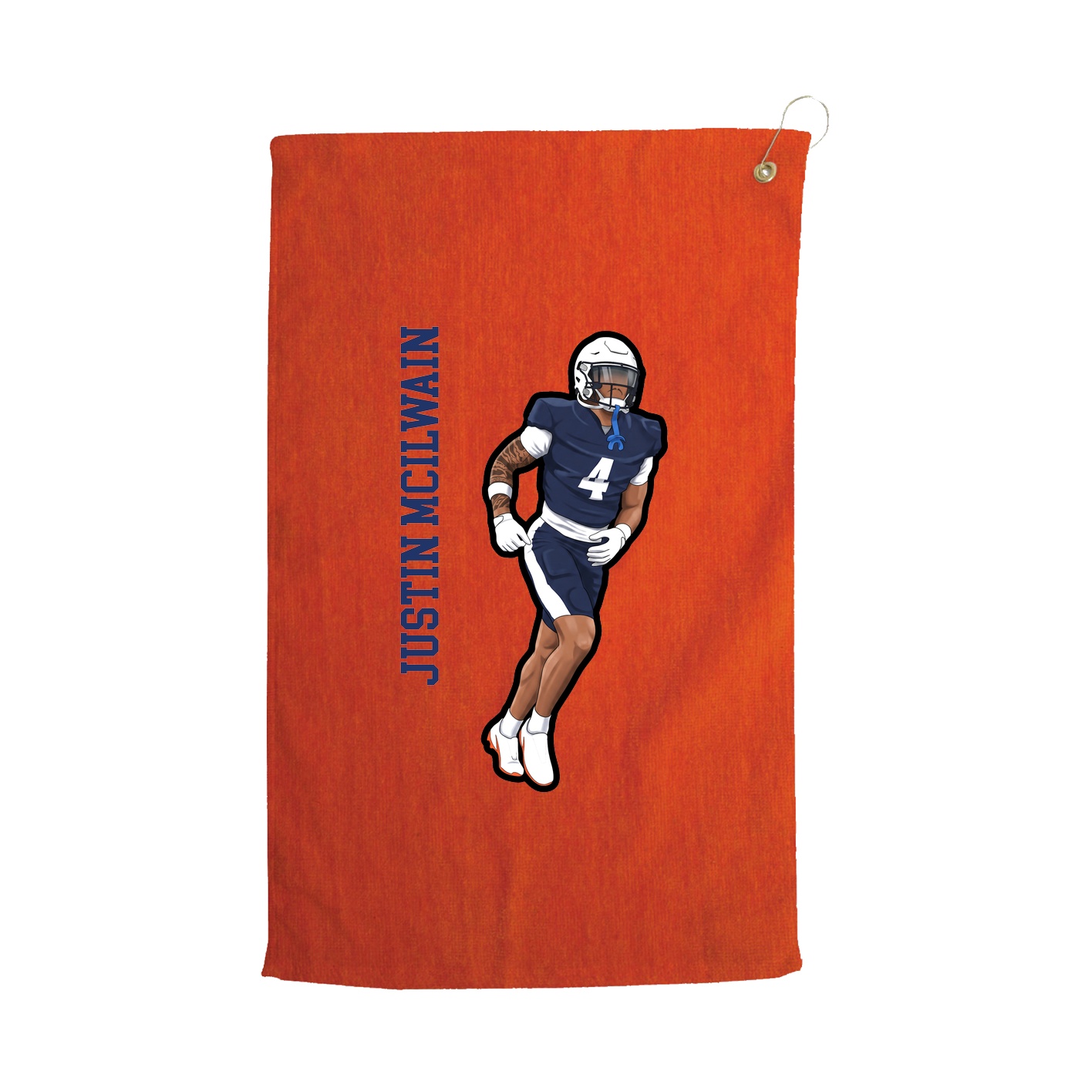 Golf Towel — Name Vertical in Orange