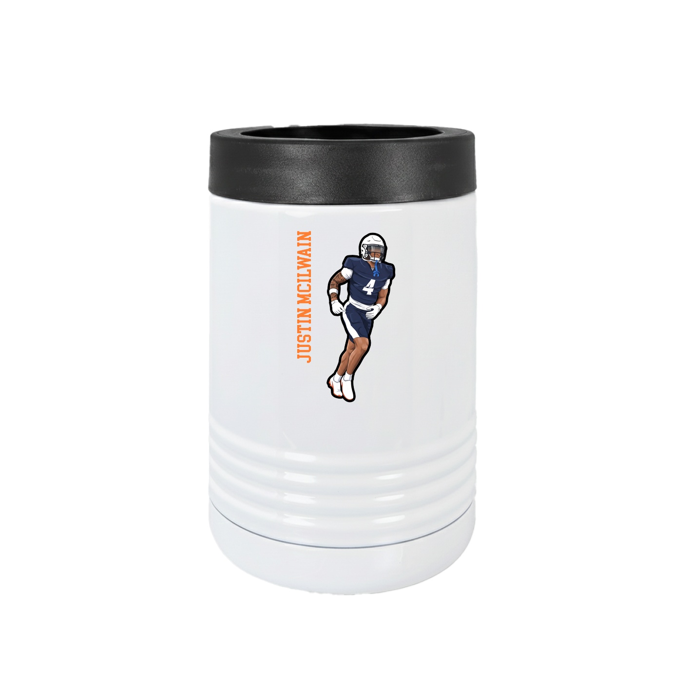 Beverage Holder — Name Vertical in White