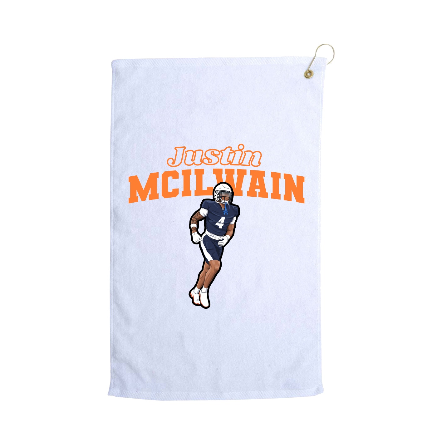 Golf Towel — Name Arch in White