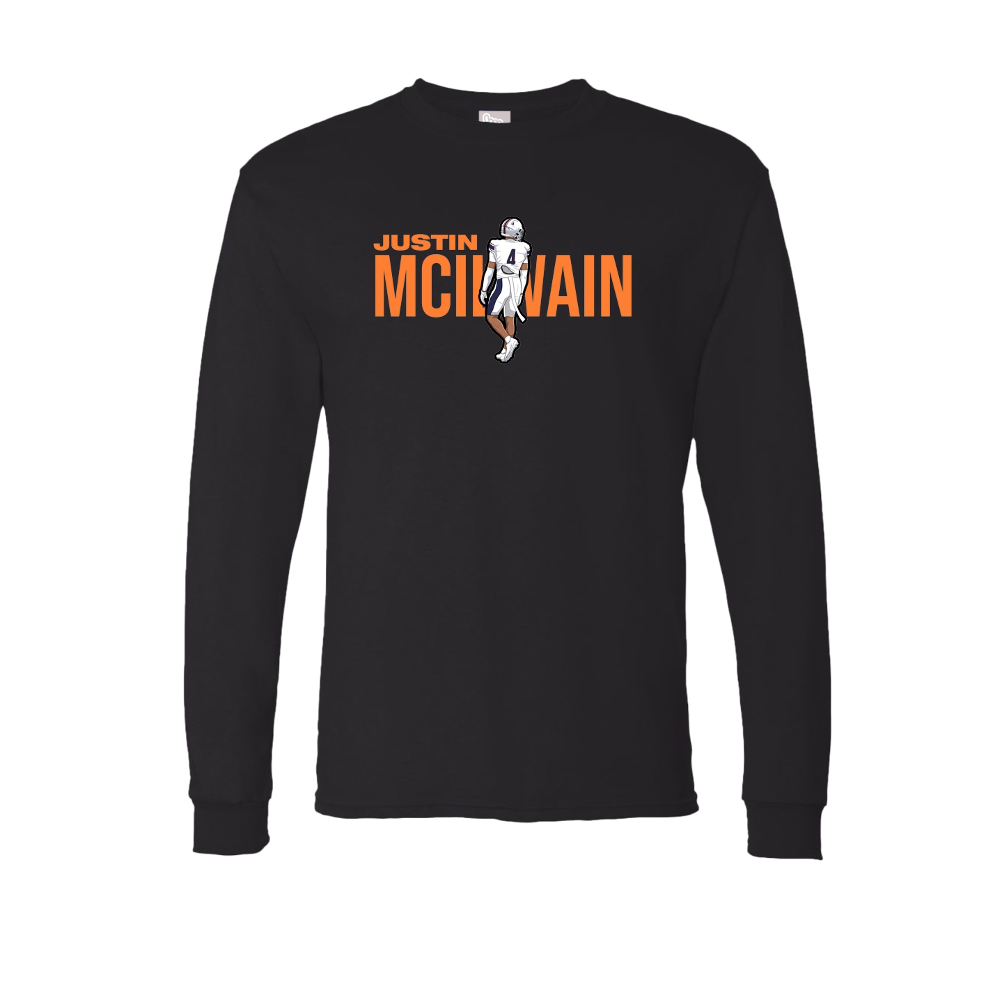 Long Sleeve Tee — Player Name in Black