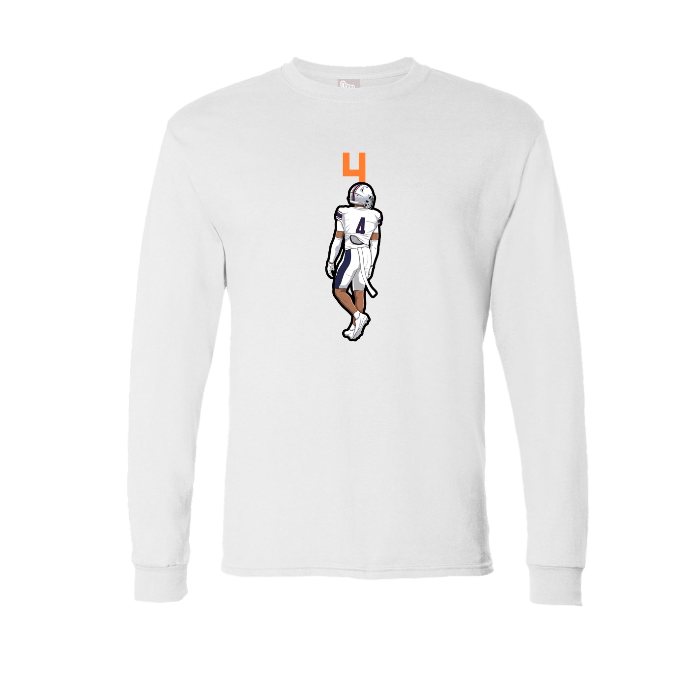 Long Sleeve Tee — Number Top in White
