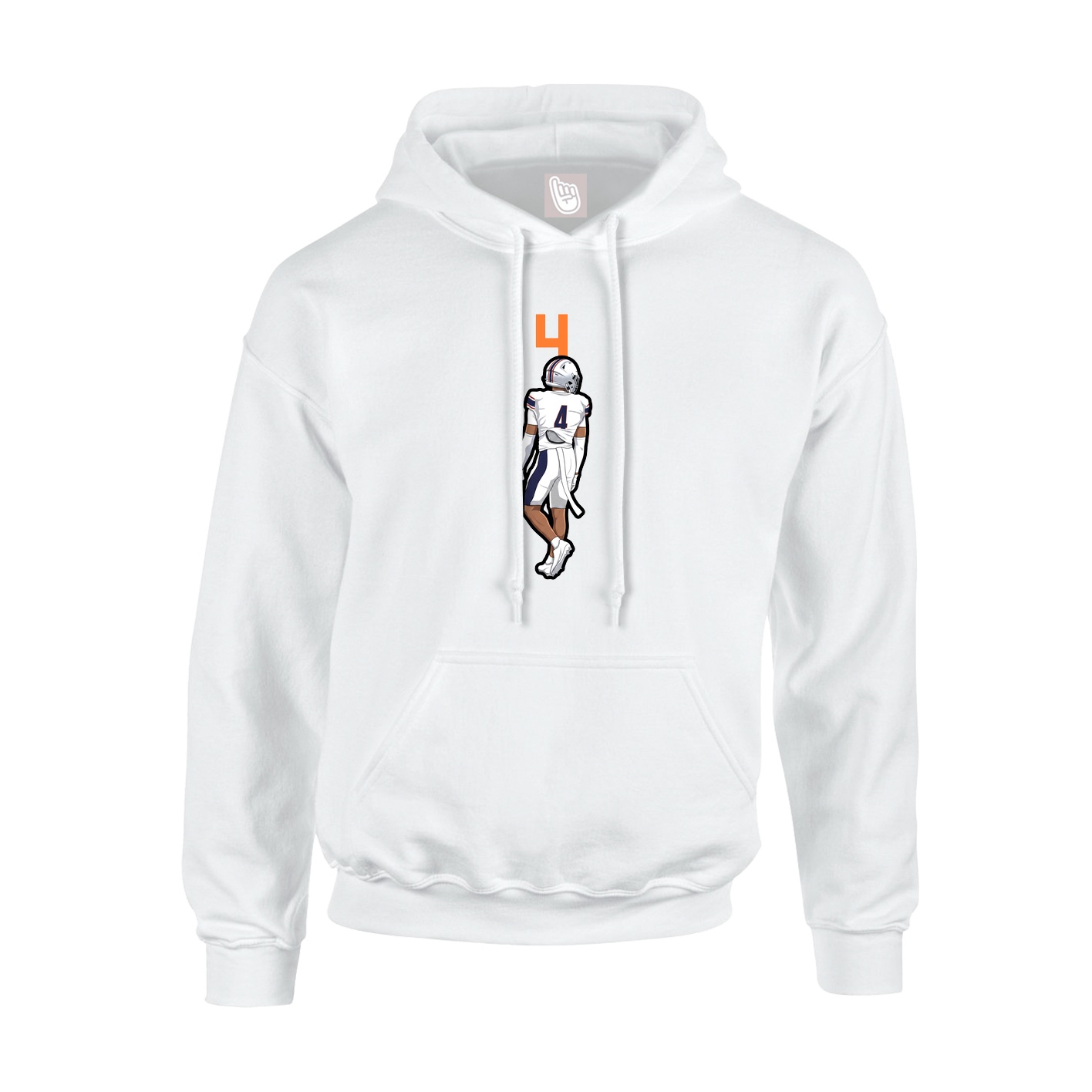 Youth Hoodie — Number Top in White