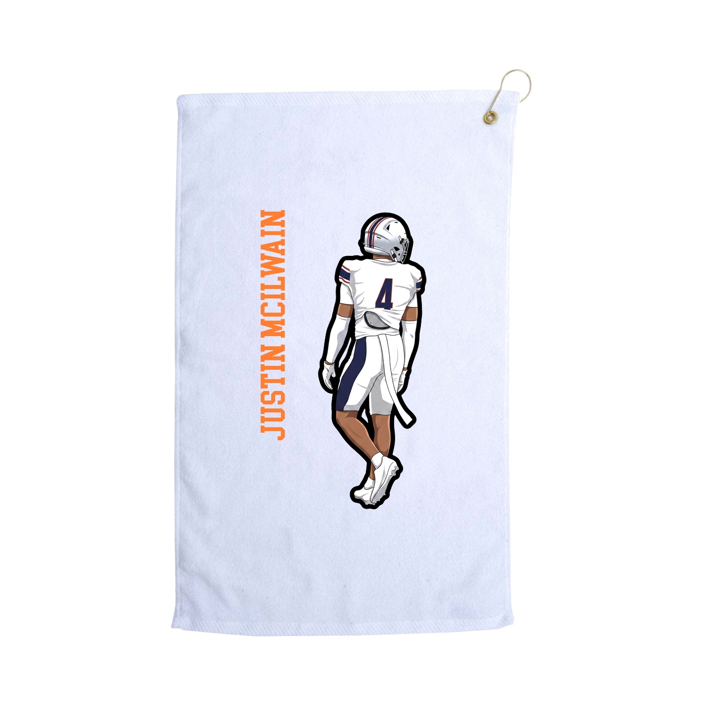 Golf Towel — Name Vertical in White
