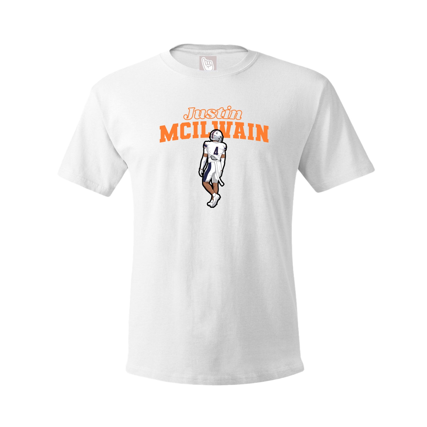 Youth Tee — Name Arch in White