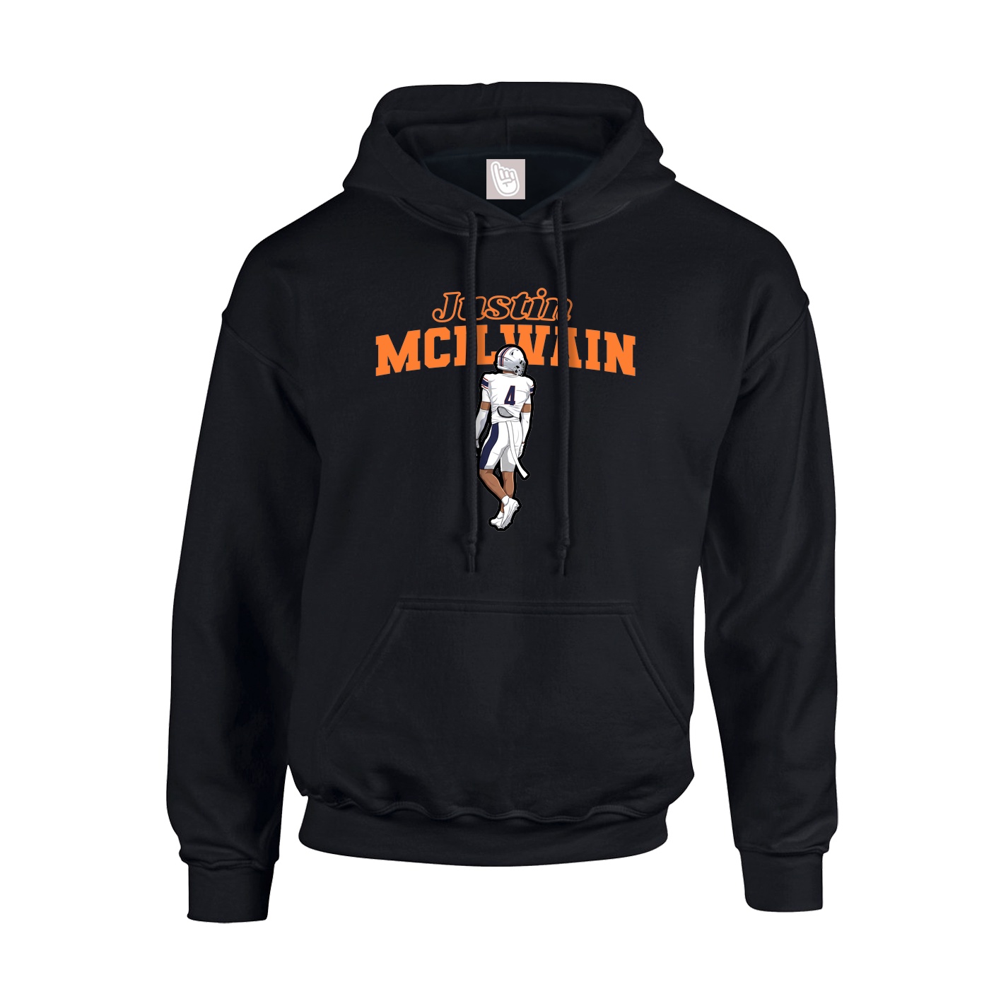 Youth Hoodie — Name Arch in Black