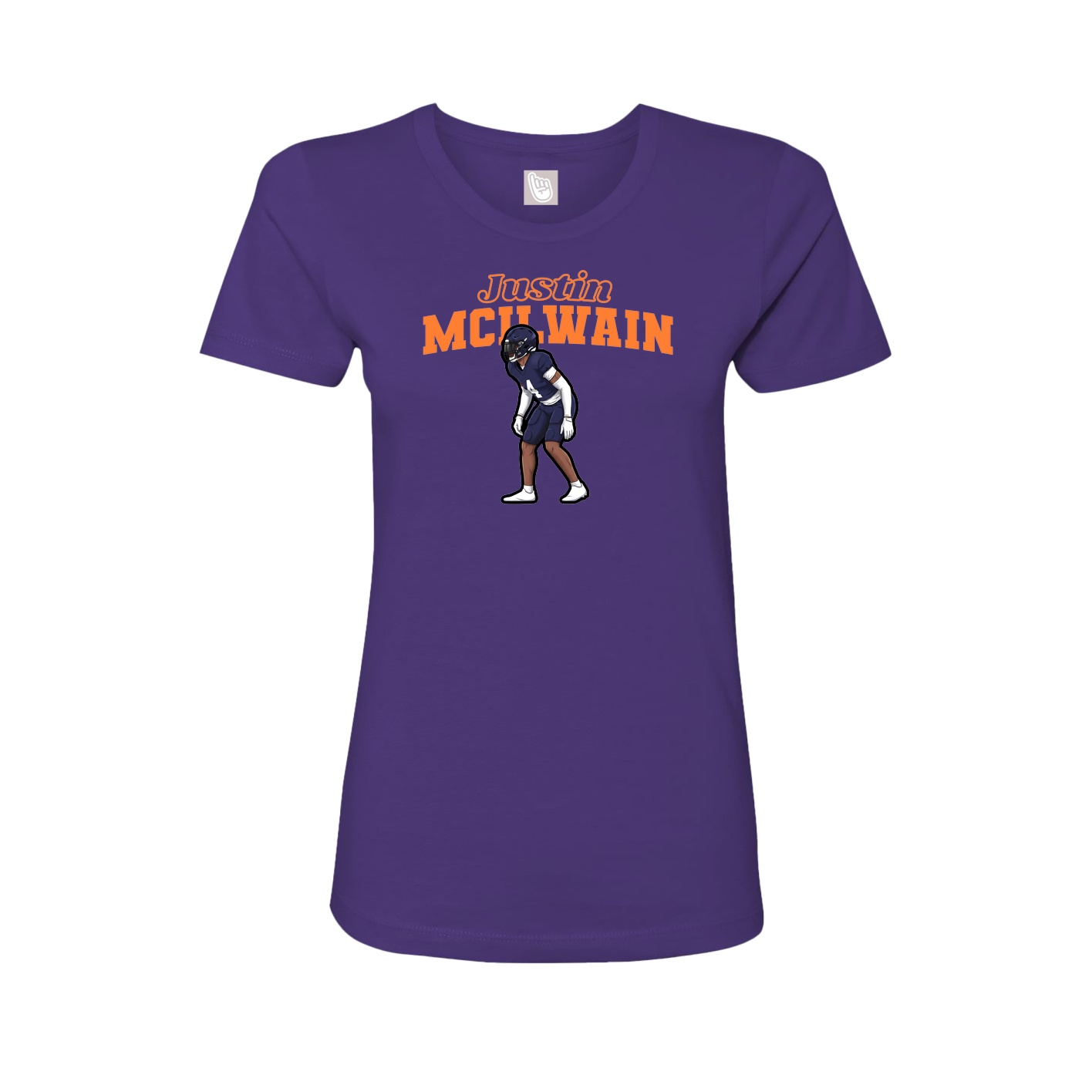 Fitted Women's Tee — Name Arch in Purple
