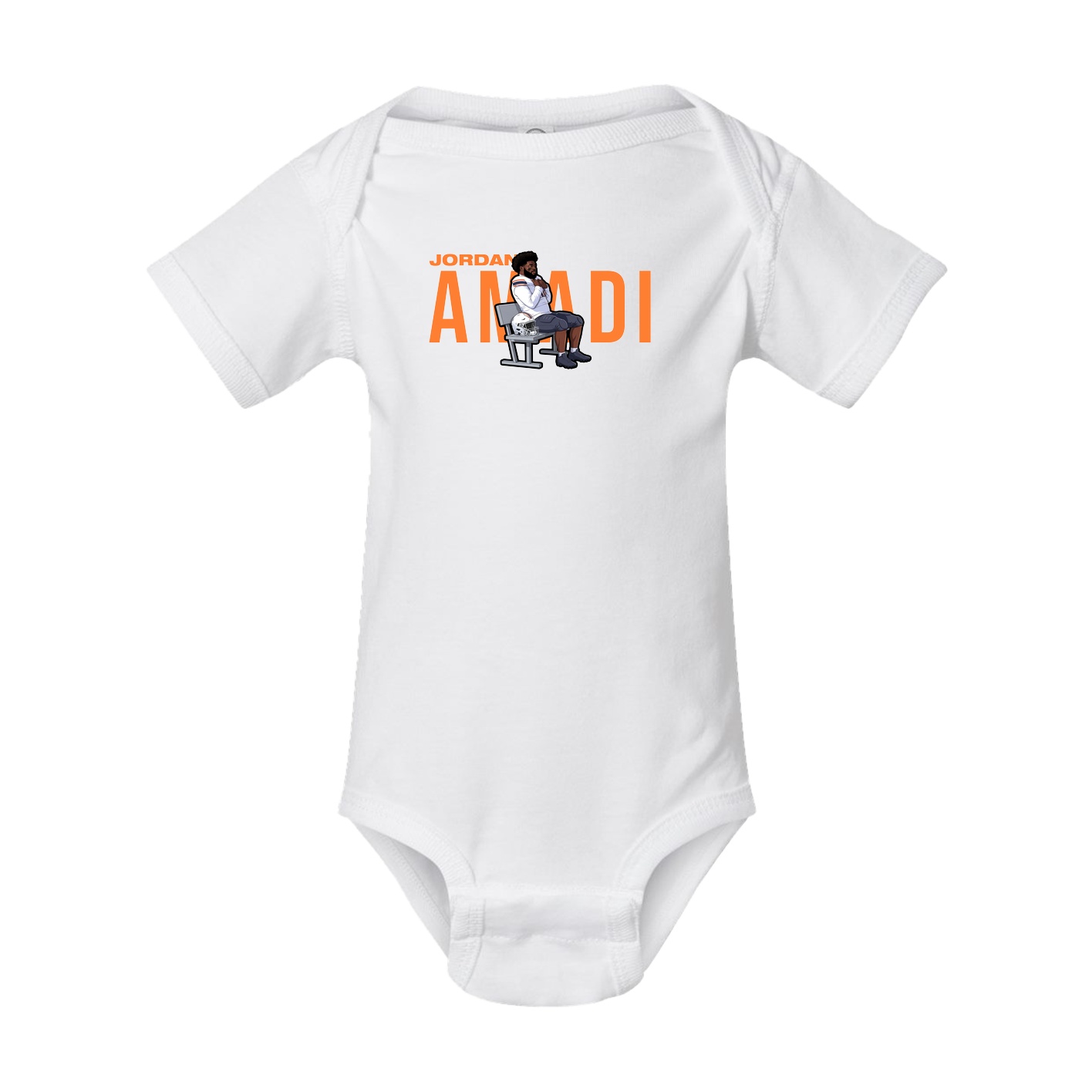 Baby Onesie — Player Name in White