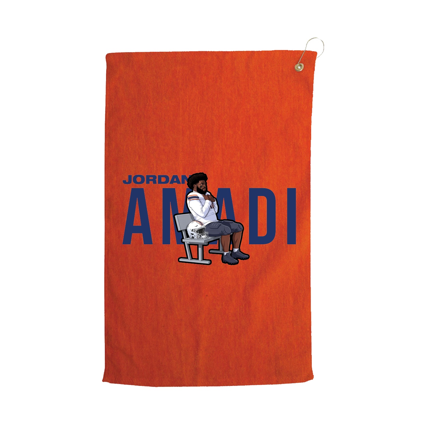 Golf Towel — Player Name in Orange