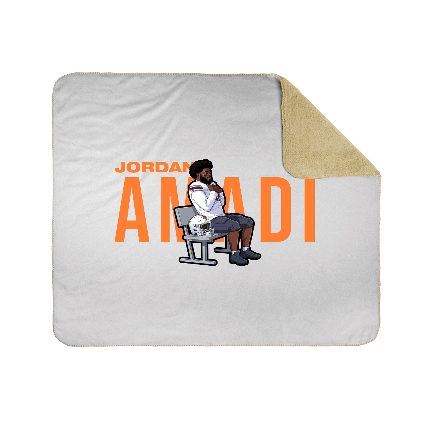 Throw Blanket — Player Name in White