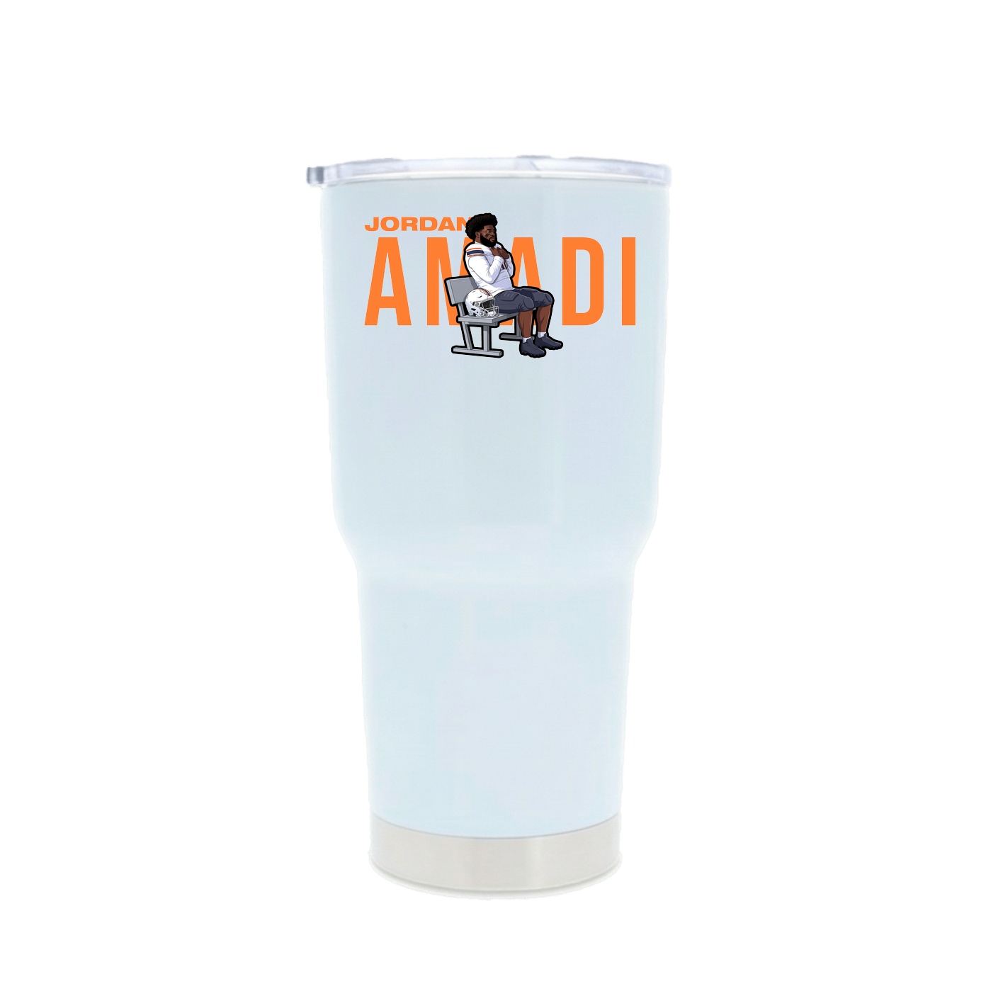 30oz Stainless Steel Tumbler — Player Name in White